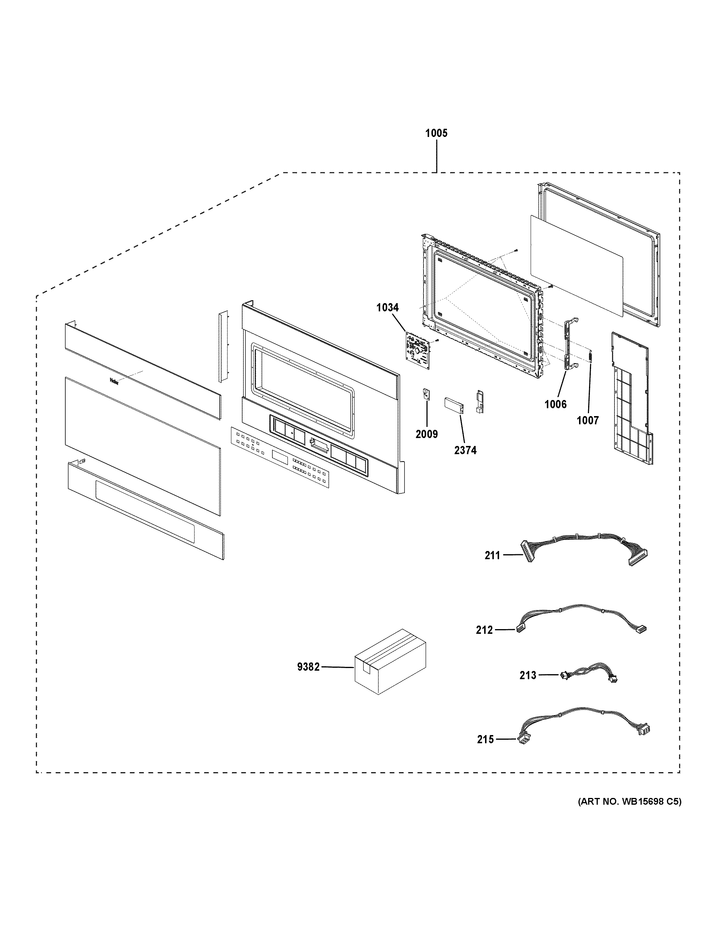 GE QVM7167RN8SS door parts diagram