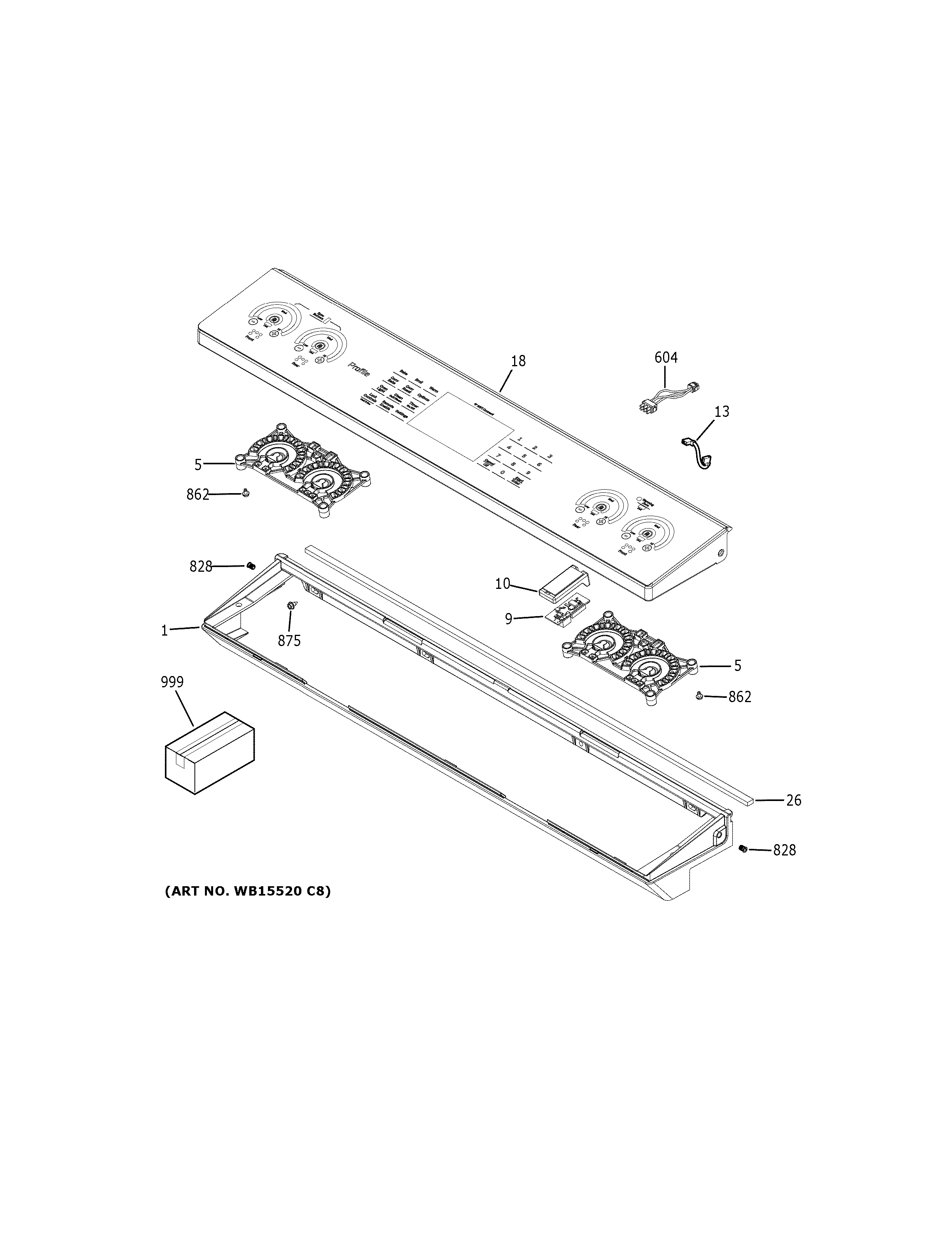 GE CES750M2N3S5 control panel diagram