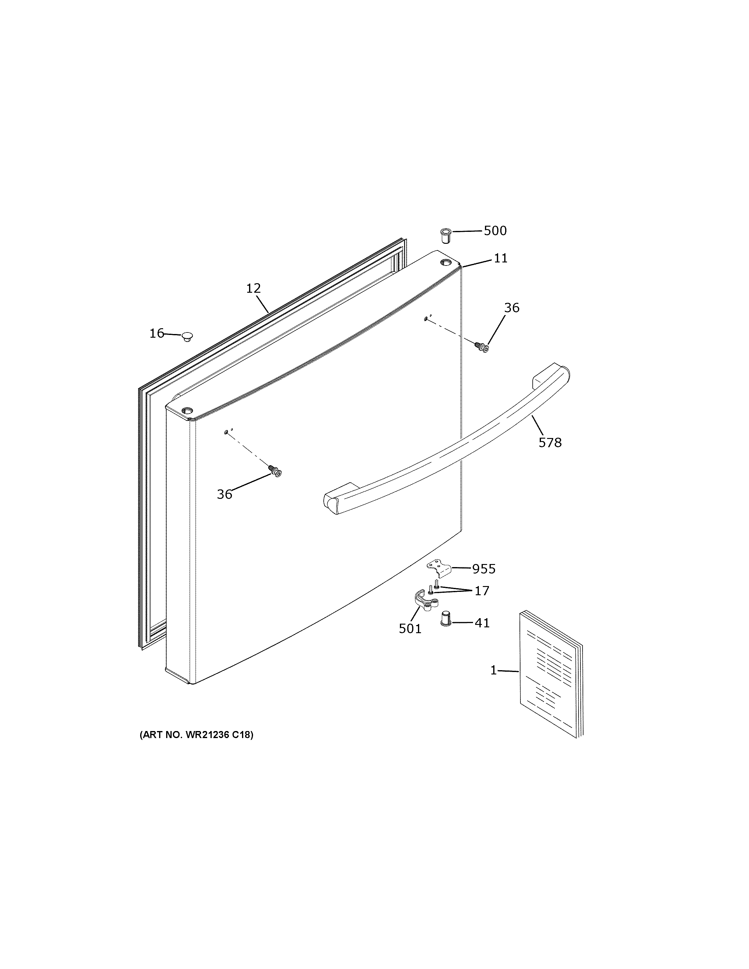 GE GBE21DYKHRFS freezer door diagram