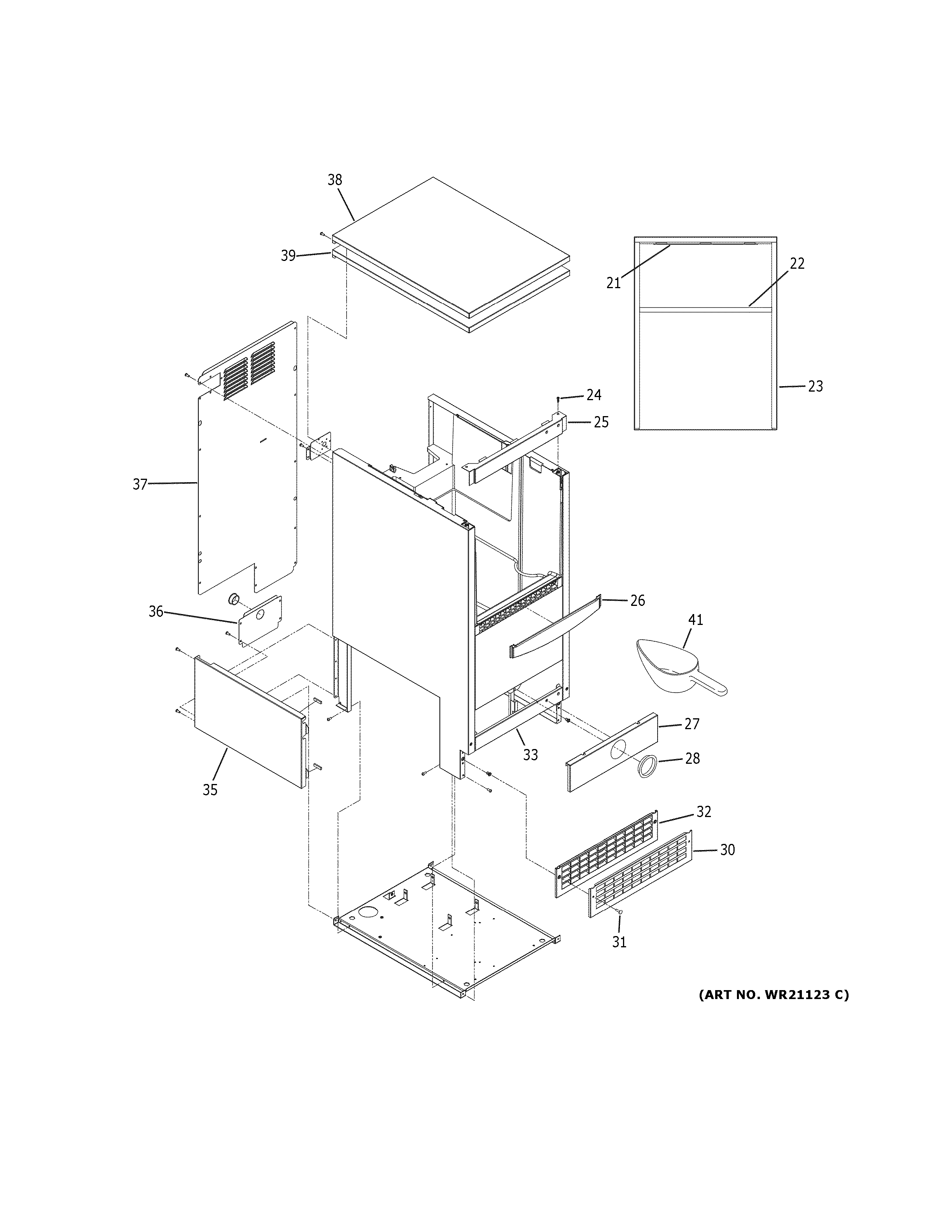 GE UNC15NJBII cabinet diagram