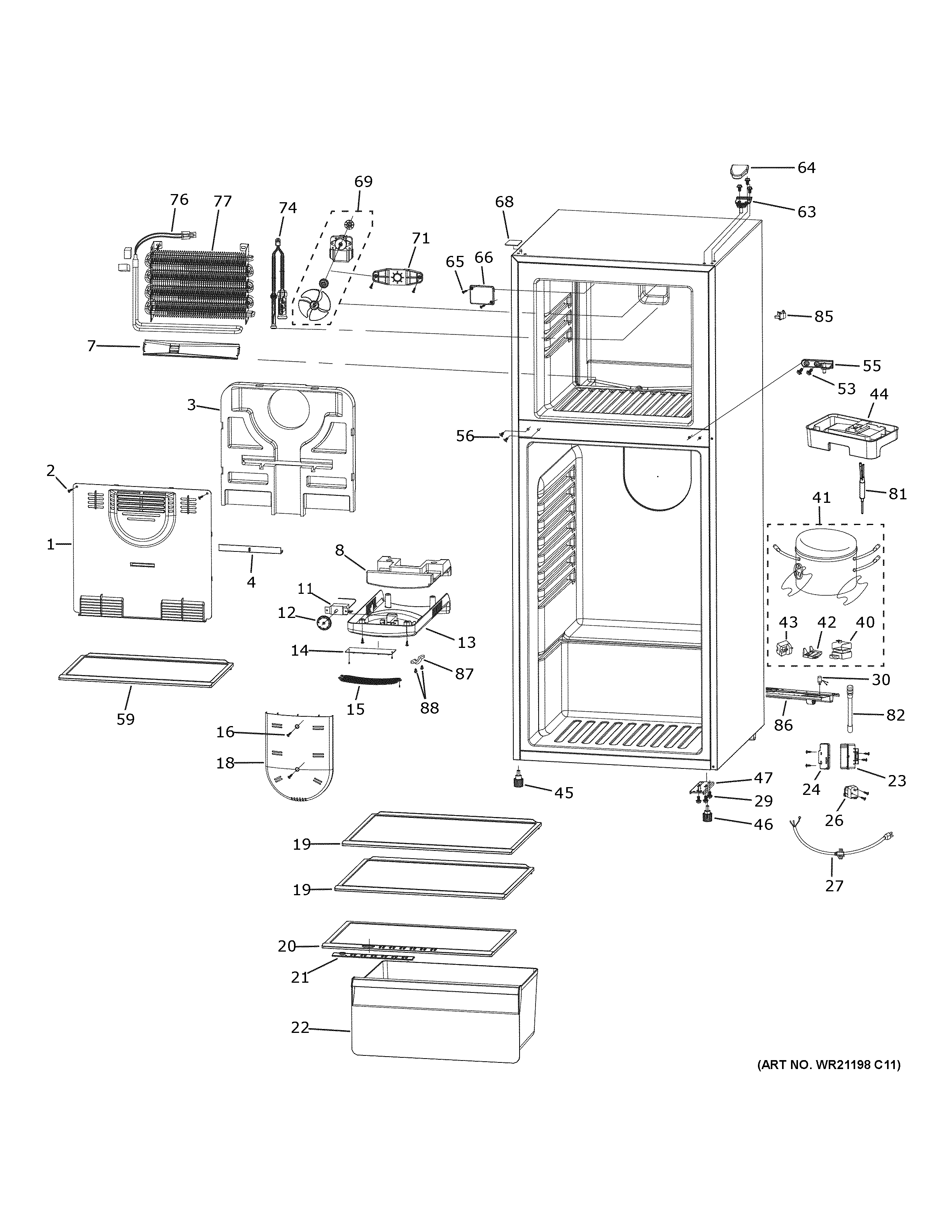 Hotpoint HPS10LGVBRWW cabinet diagram