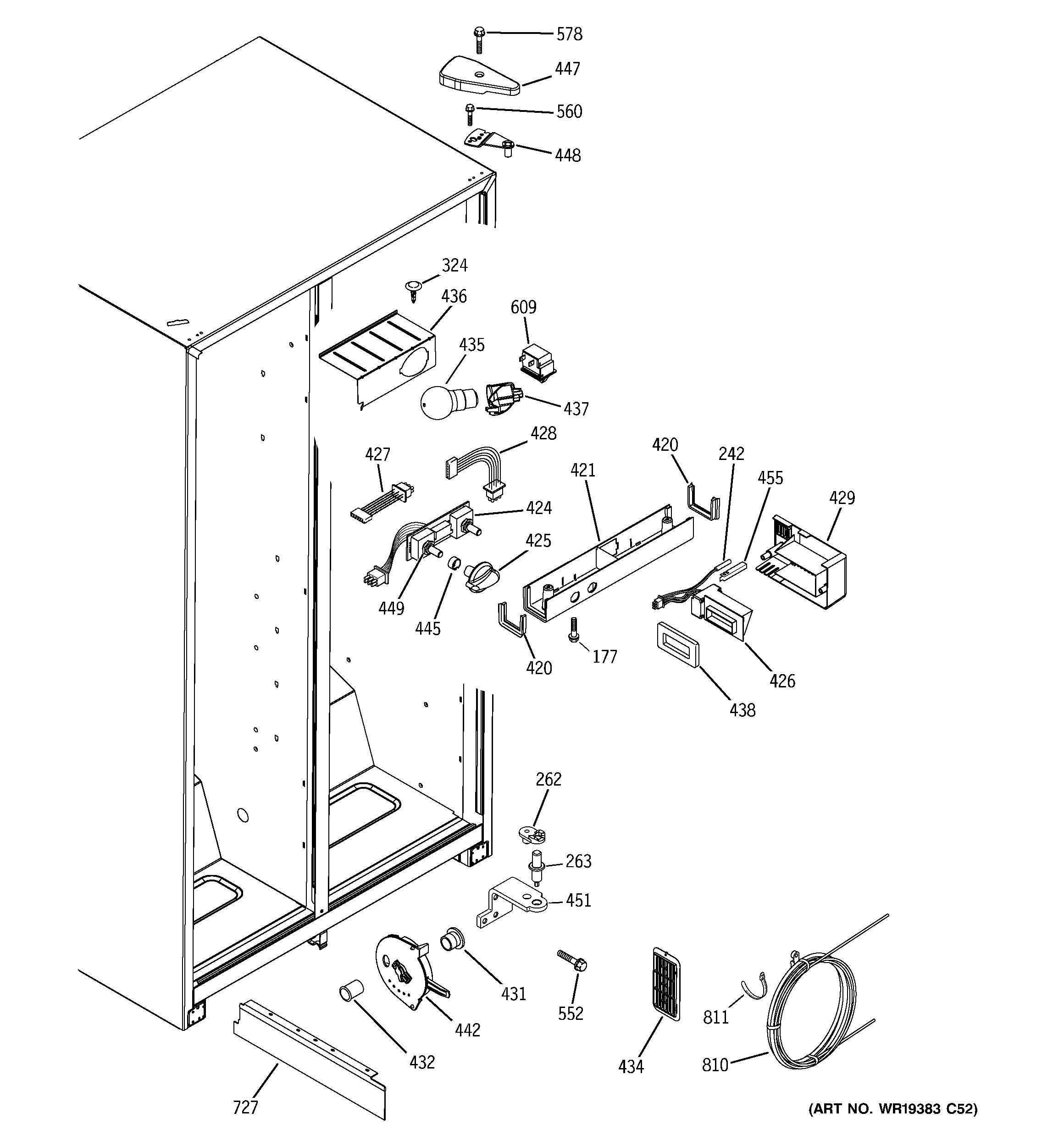 GE GSS20IEPCCC fresh food section diagram