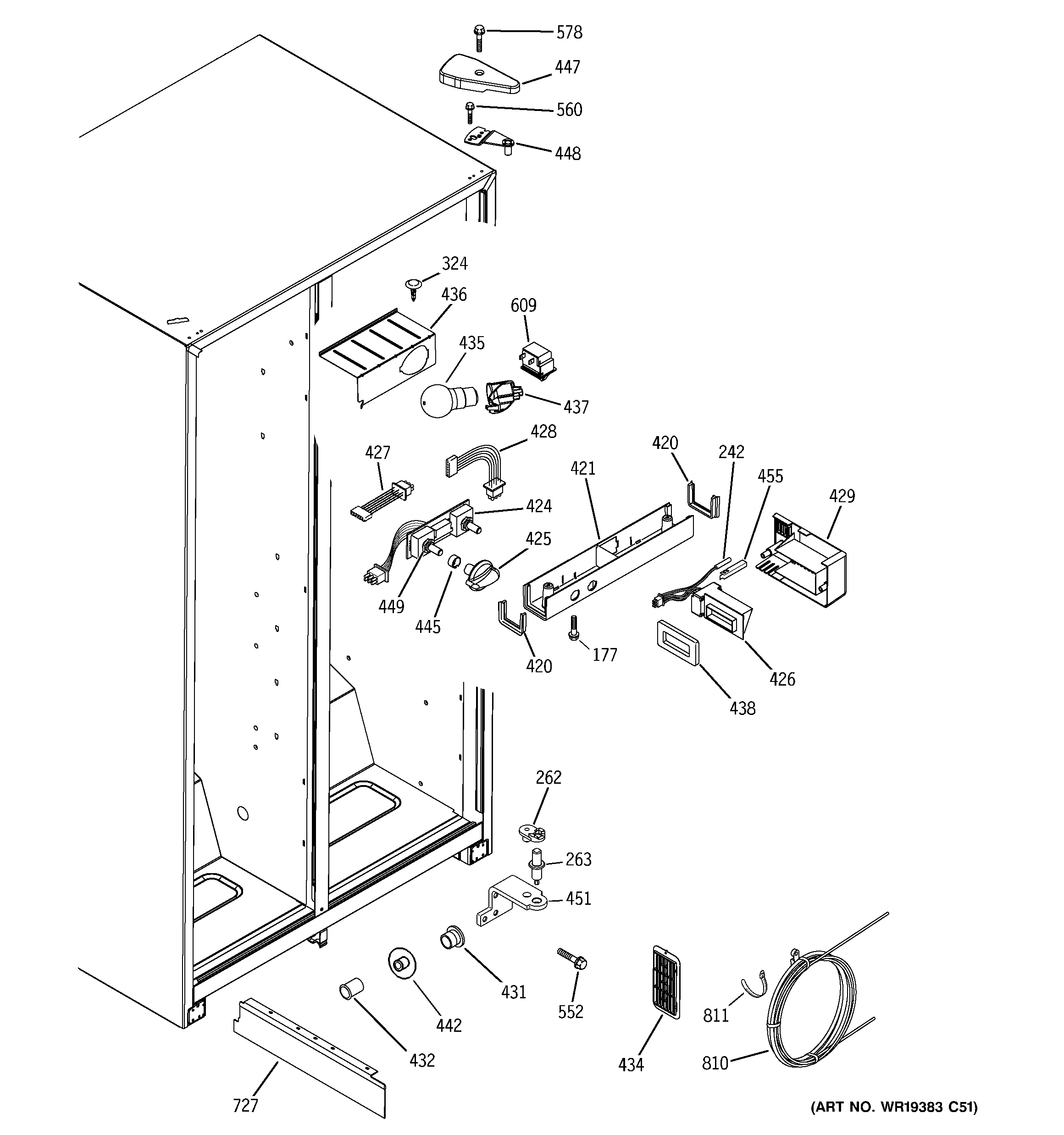 GE GST20IEPCCC fresh food section diagram