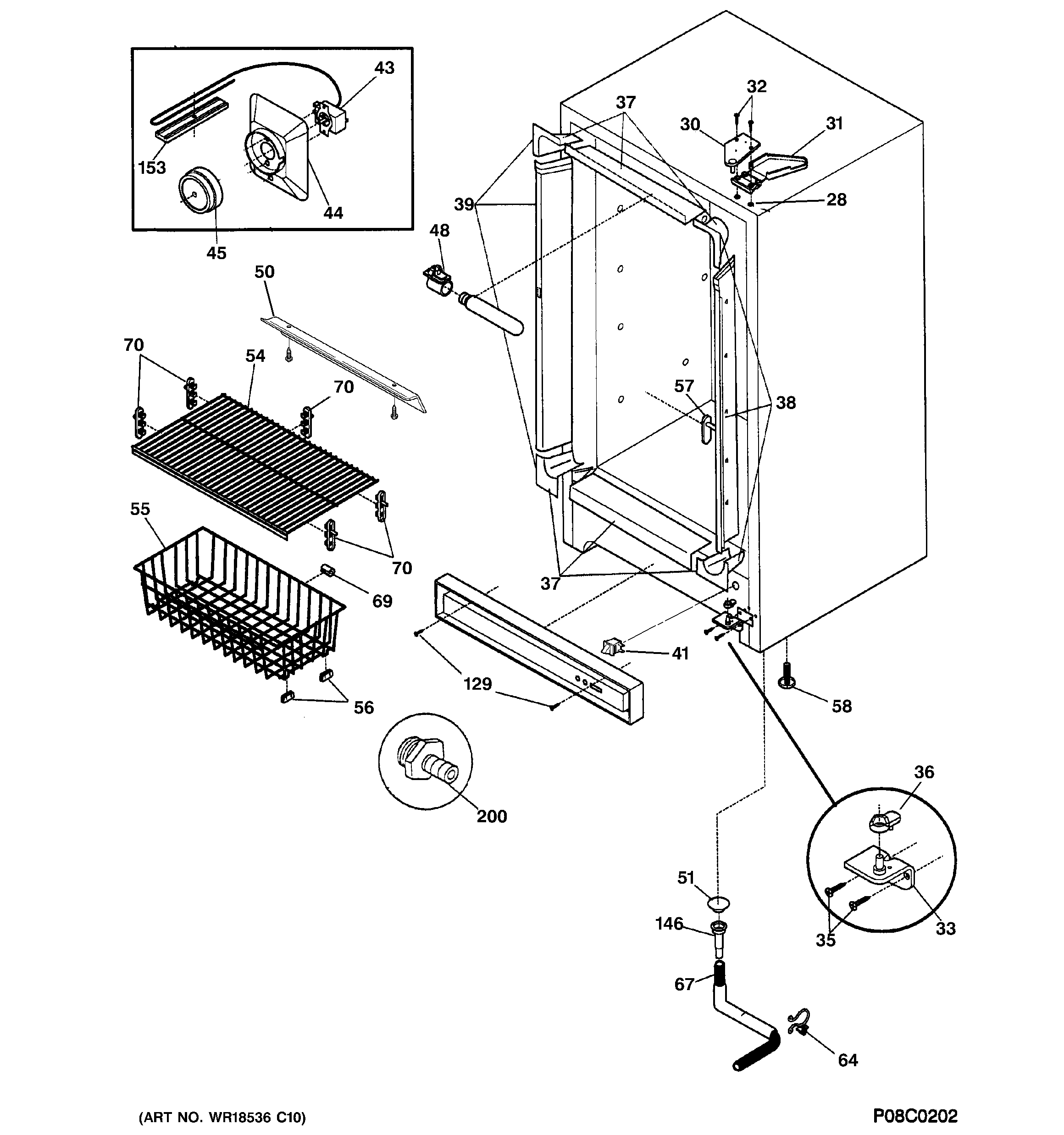 GE FUM14DMBRWH cabinet diagram