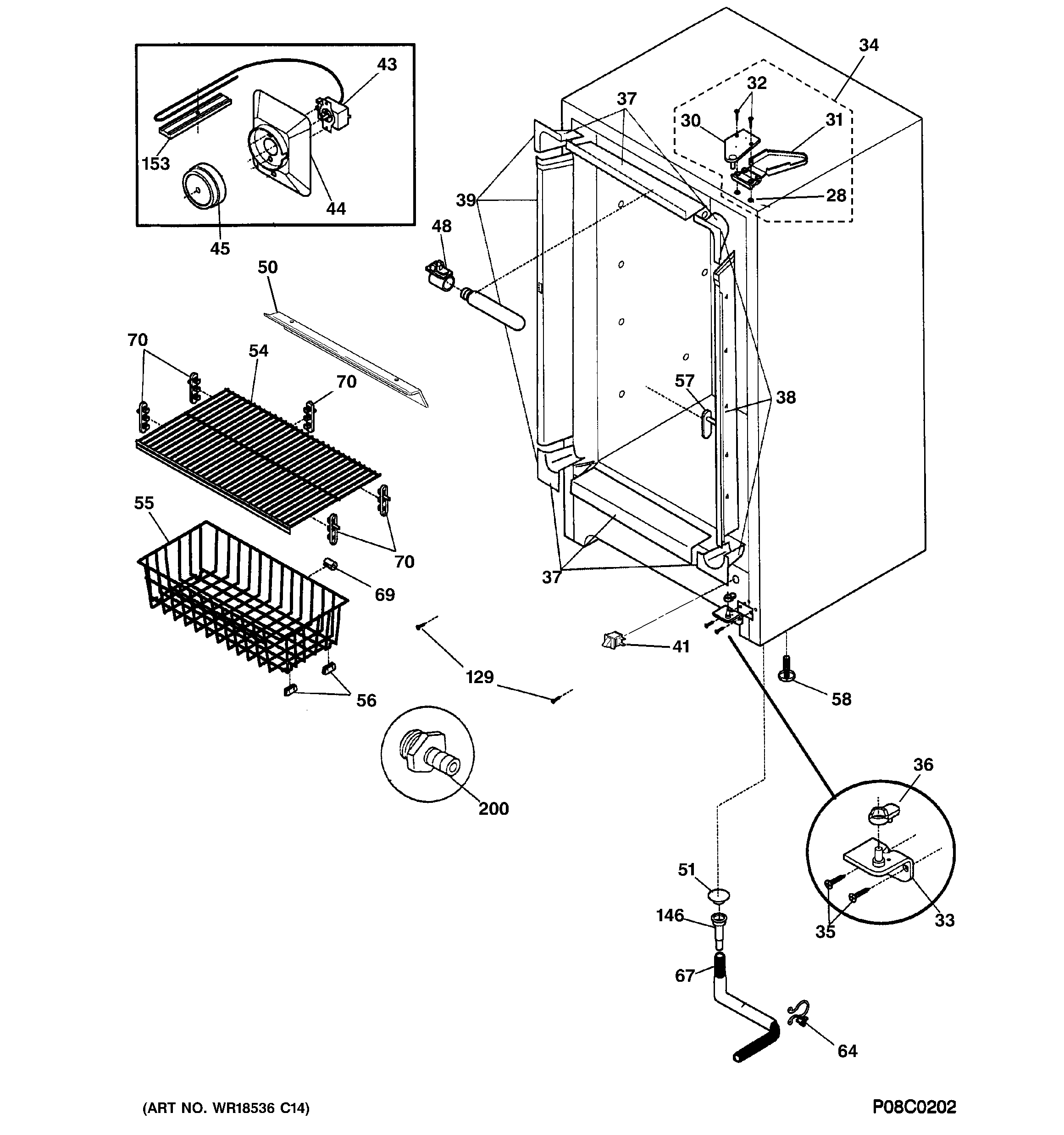 GE FUM17DMDRWH cabinet diagram