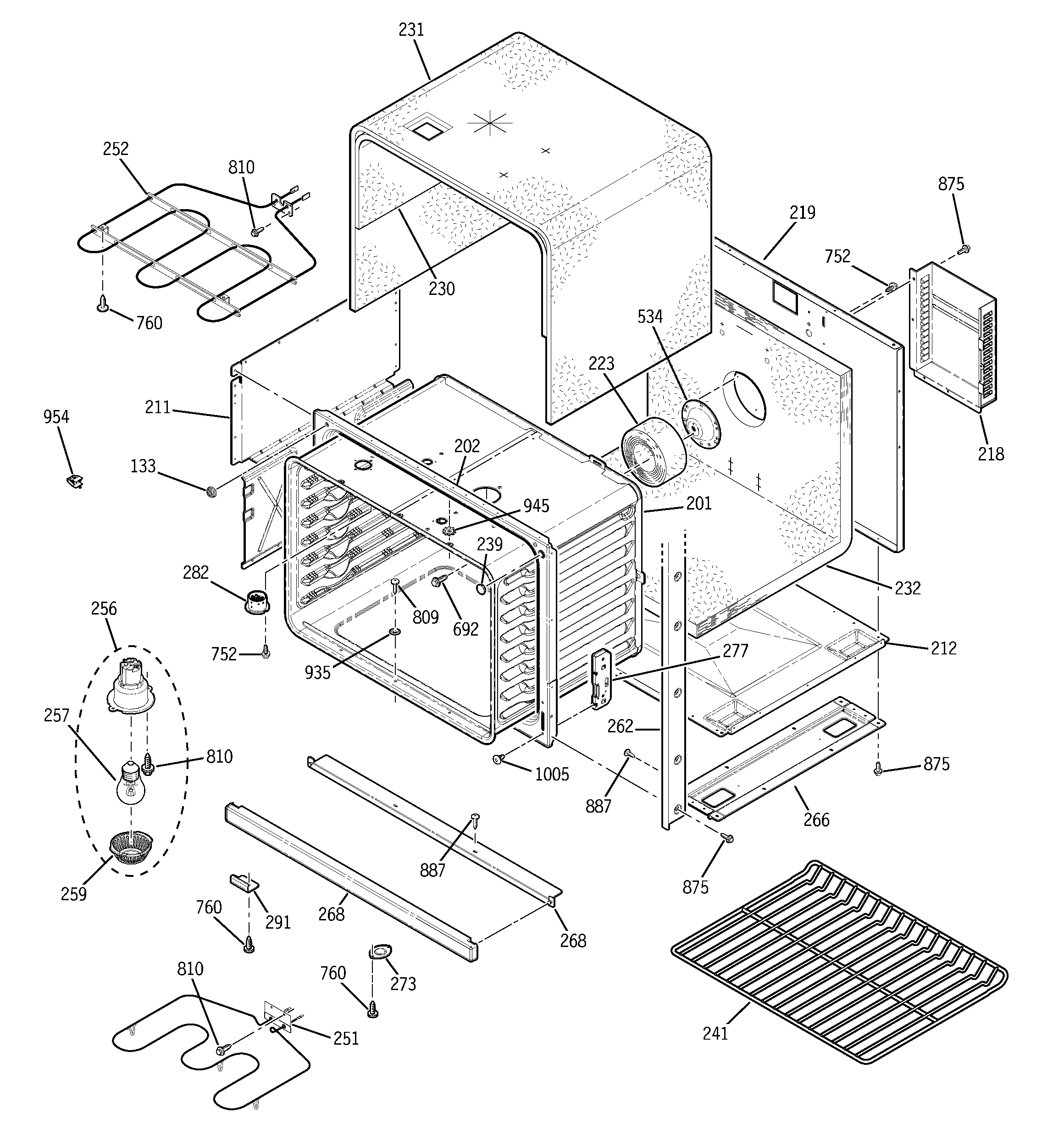 GE JTP28WF2WW lower body diagram