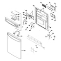 GE PDW8400J00WW escutcheon & door assembly diagram