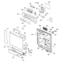 GE EDW1500J00BB escutcheon & door assembly diagram