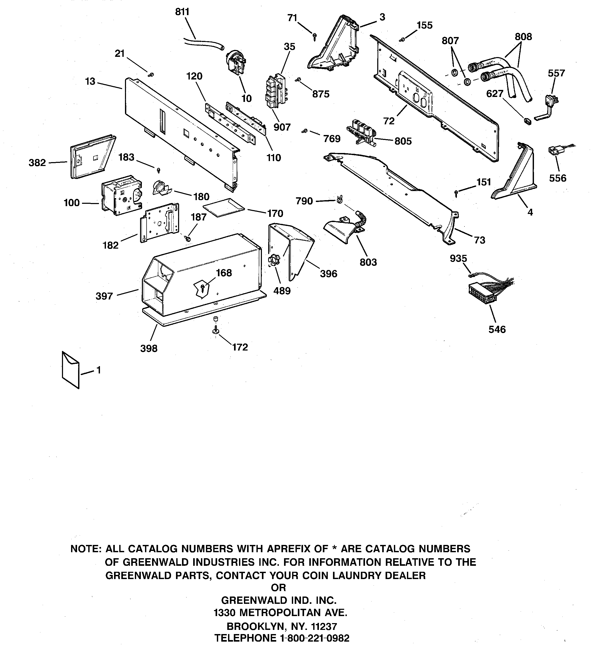GE WCRD2050D0WC backsplash & coin box assembly diagram