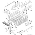 GE PDW9880J00SS upper rack assembly diagram