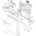 GE PDW9200J00BB escutcheon & door assembly diagram