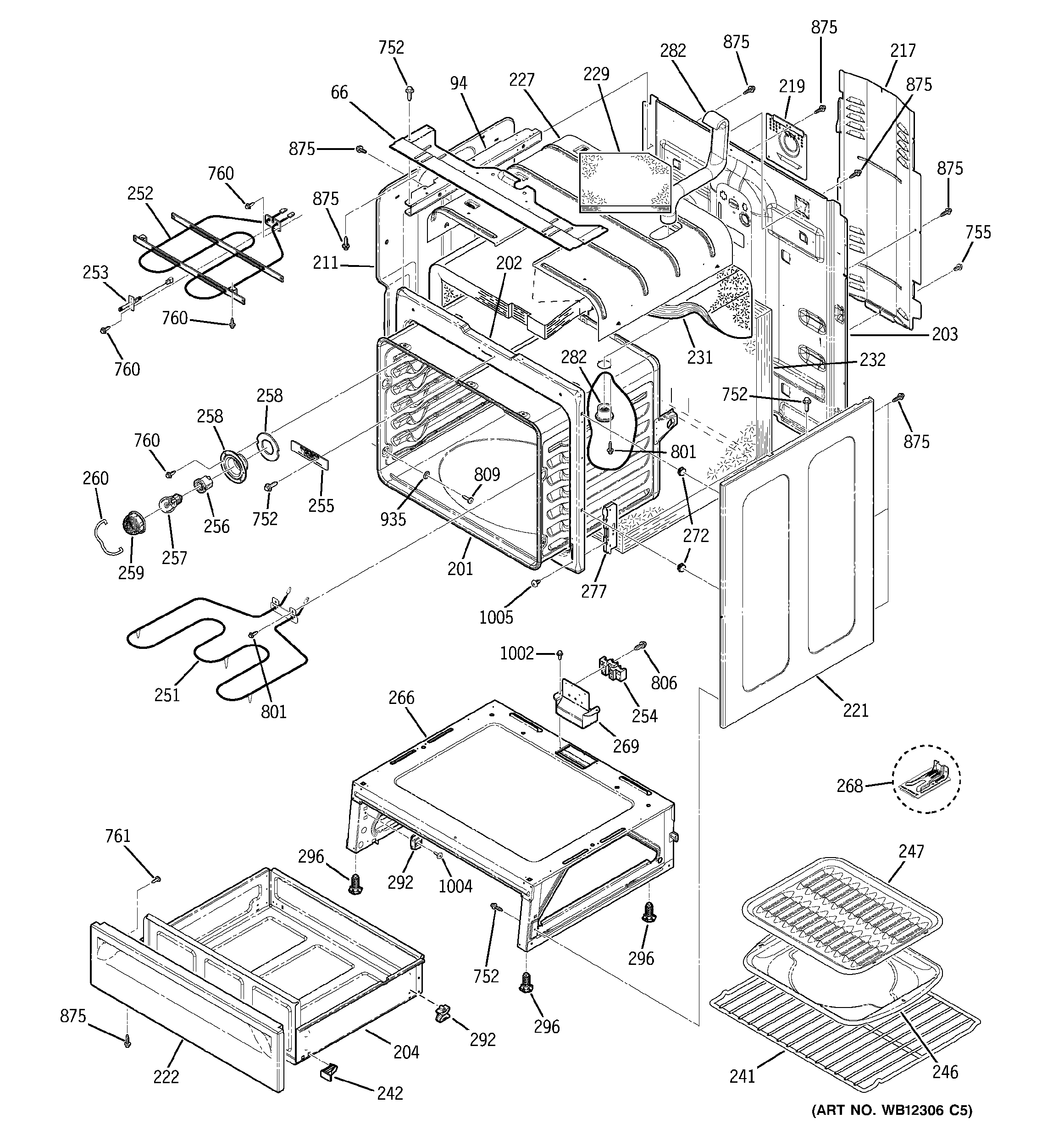 GE JBP71EJ1BB body parts diagram