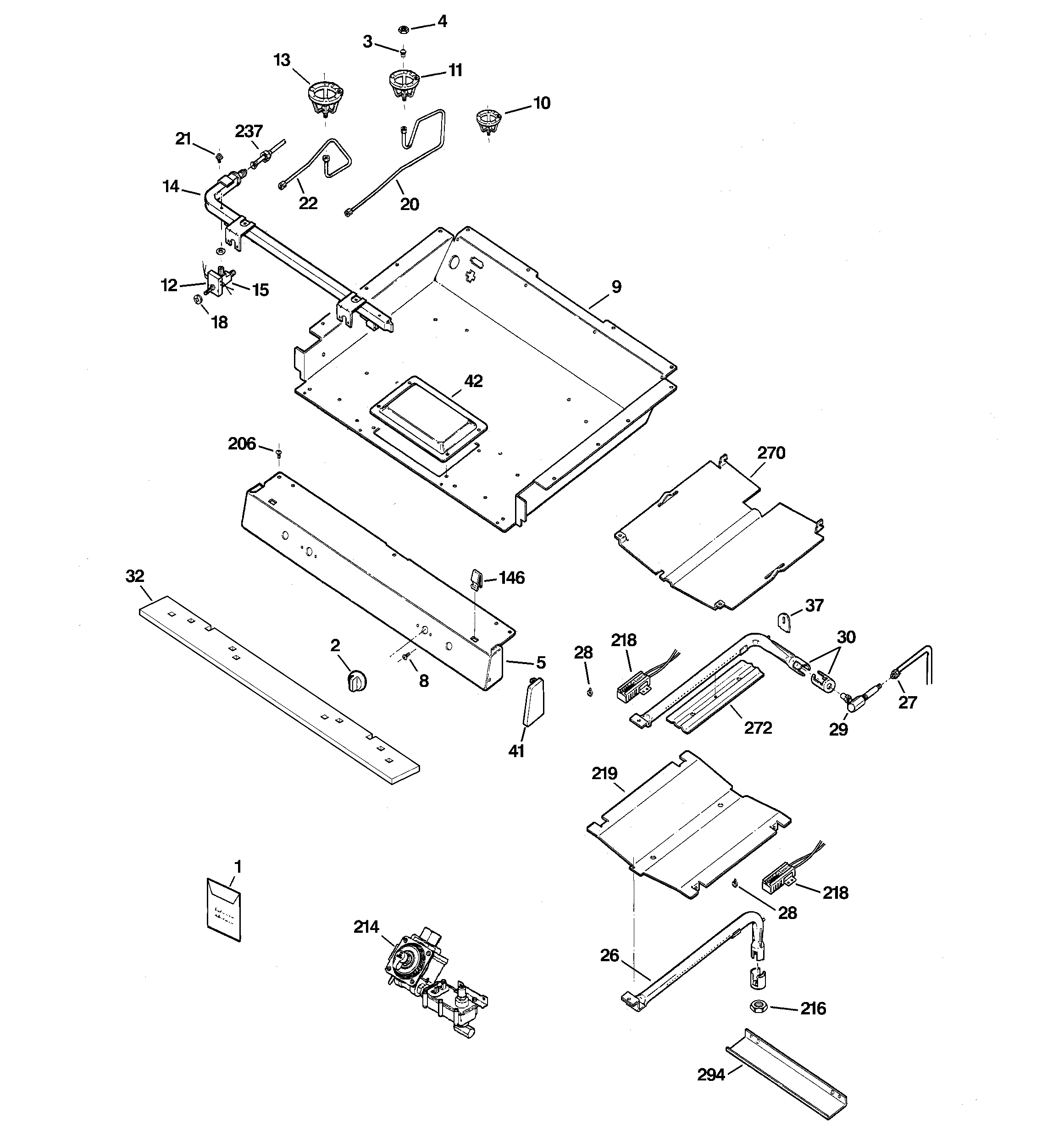 GE EGR3001EH3SS gas & burner parts diagram