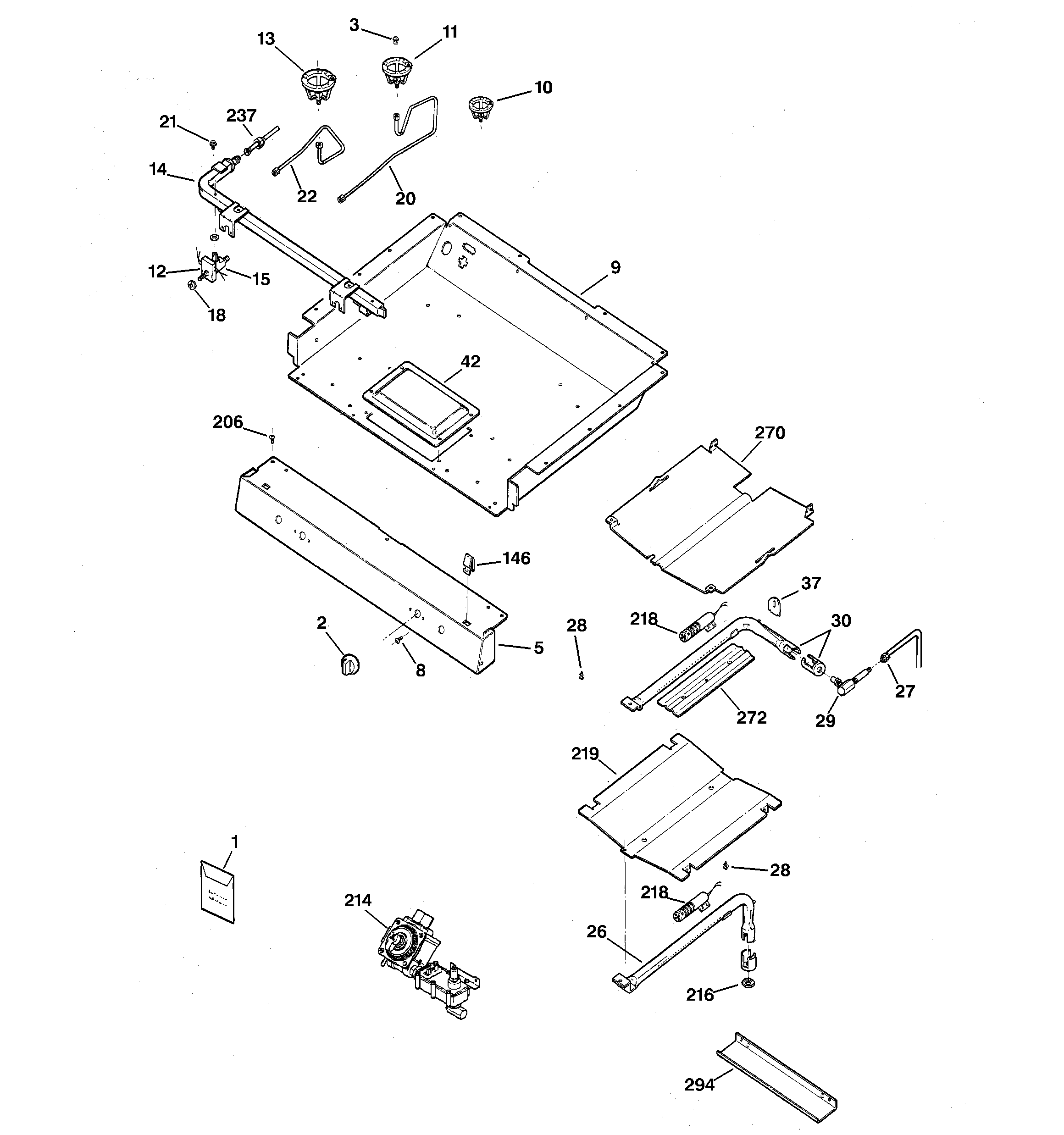 GE JGBP31WEH2WW gas & burner parts diagram