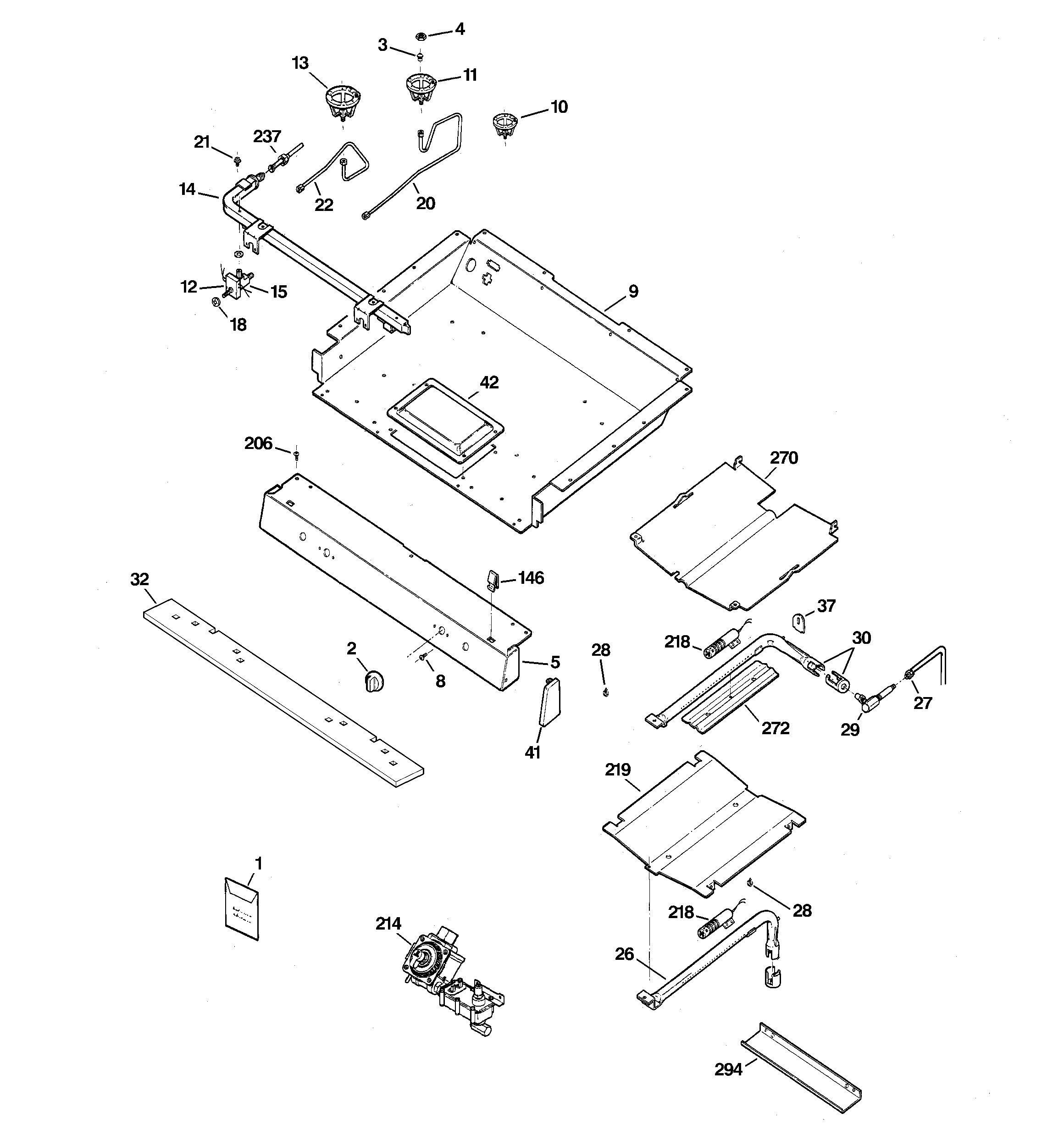GE JGBP32SEJ1SS gas & burner parts diagram