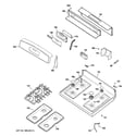 GE JGBP90MEH2BC control panel & cooktop diagram