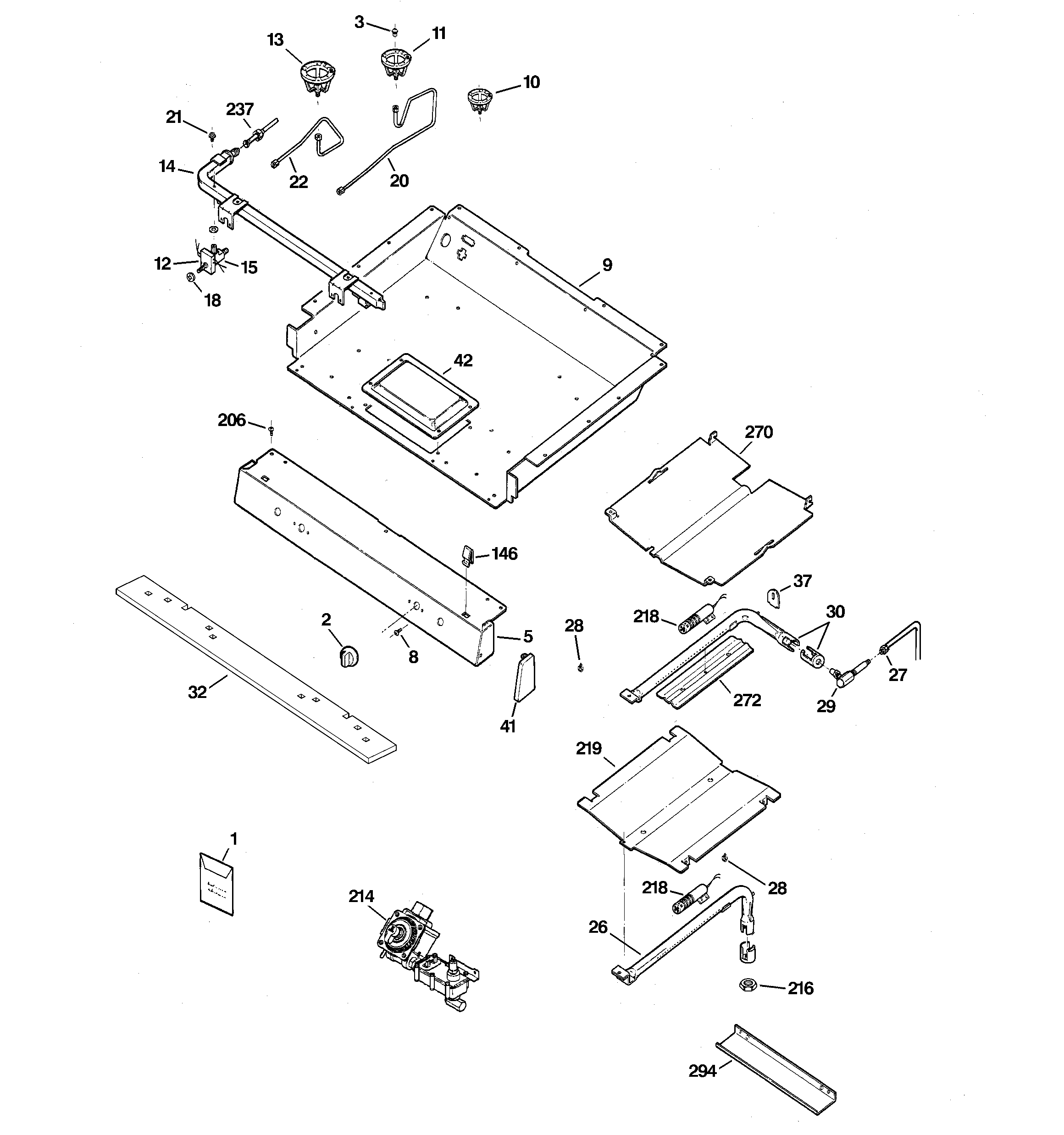 GE JGBP33SEH2SS gas & burner parts diagram