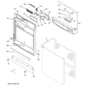 GE GHDA960K03BB escutcheon & door assembly diagram