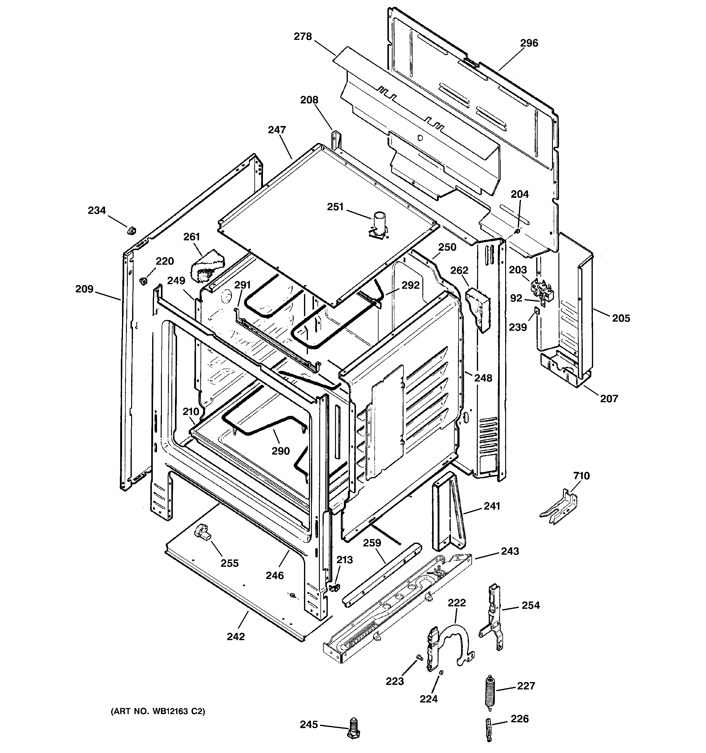 GE ABS300J1WW body parts diagram