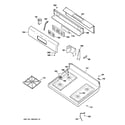 GE JGBP28TEJ1WW control panel & cooktop diagram
