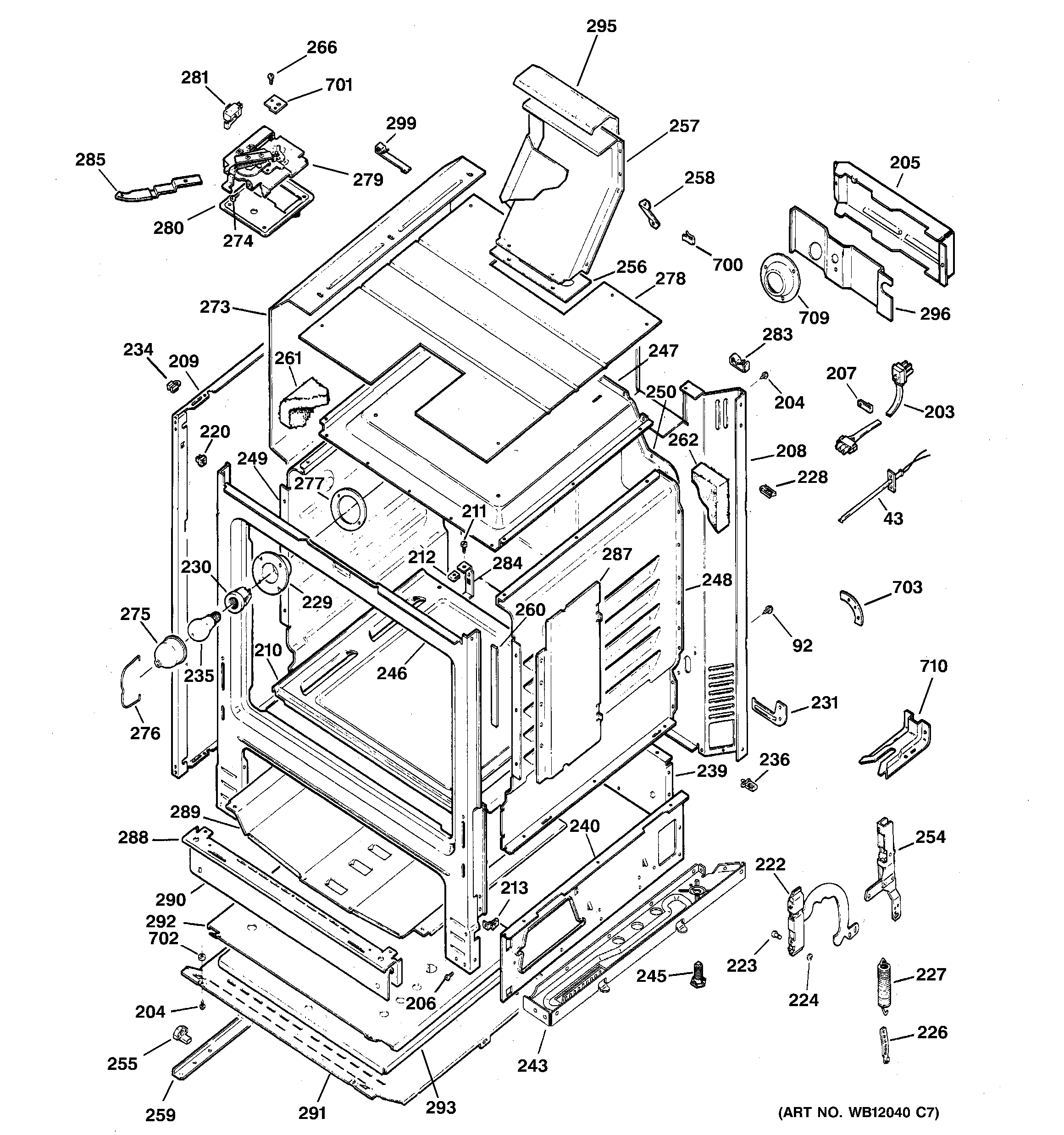 GE JGBP28EEJ1BB body parts diagram