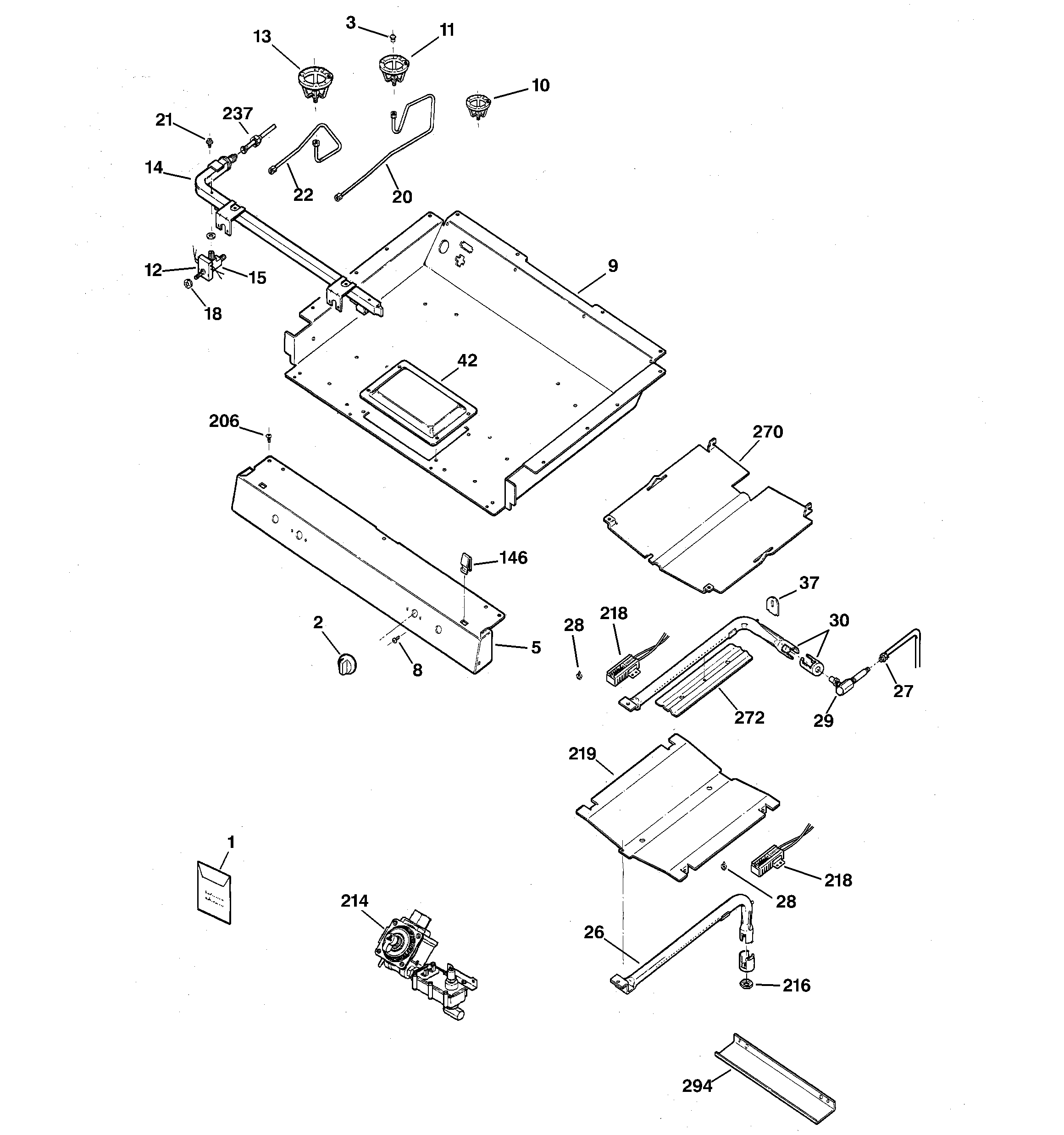 GE JGBP30BEH2CT gas & burner parts diagram
