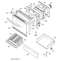 GE JGBP30BEH3WH door & drawer parts diagram