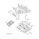 GE JGBP35BEJ1BB control panel & cooktop diagram