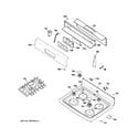 GE JGBP36CEJ1CC control panel & cooktop diagram