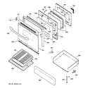 GE JGBP36CEJ1CC door & drawer parts diagram