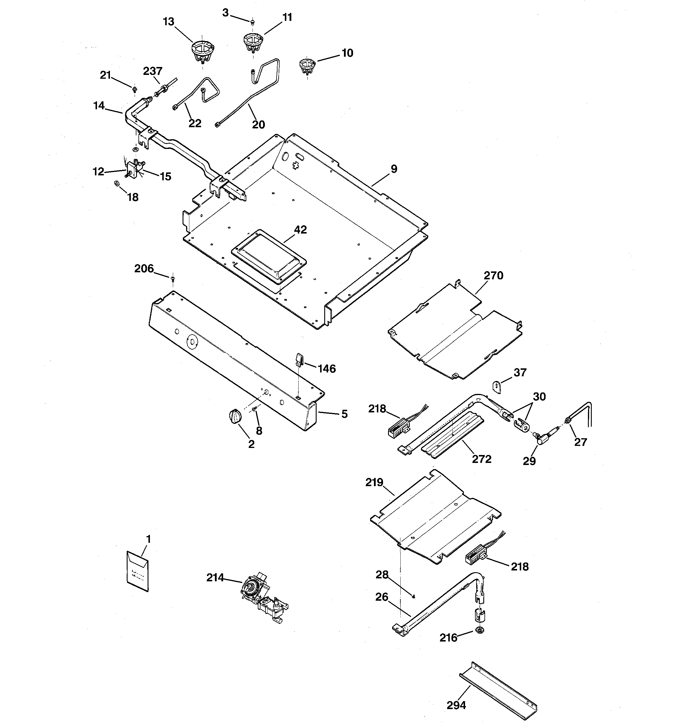 GE JGBP85CEH2CC gas & burner parts diagram