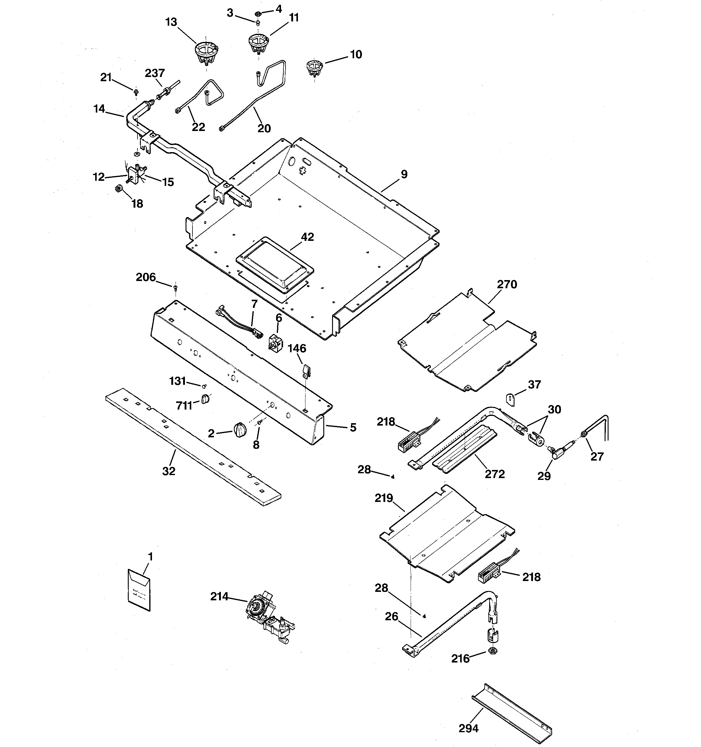 GE JGBP99BEH2BB gas & burner parts diagram