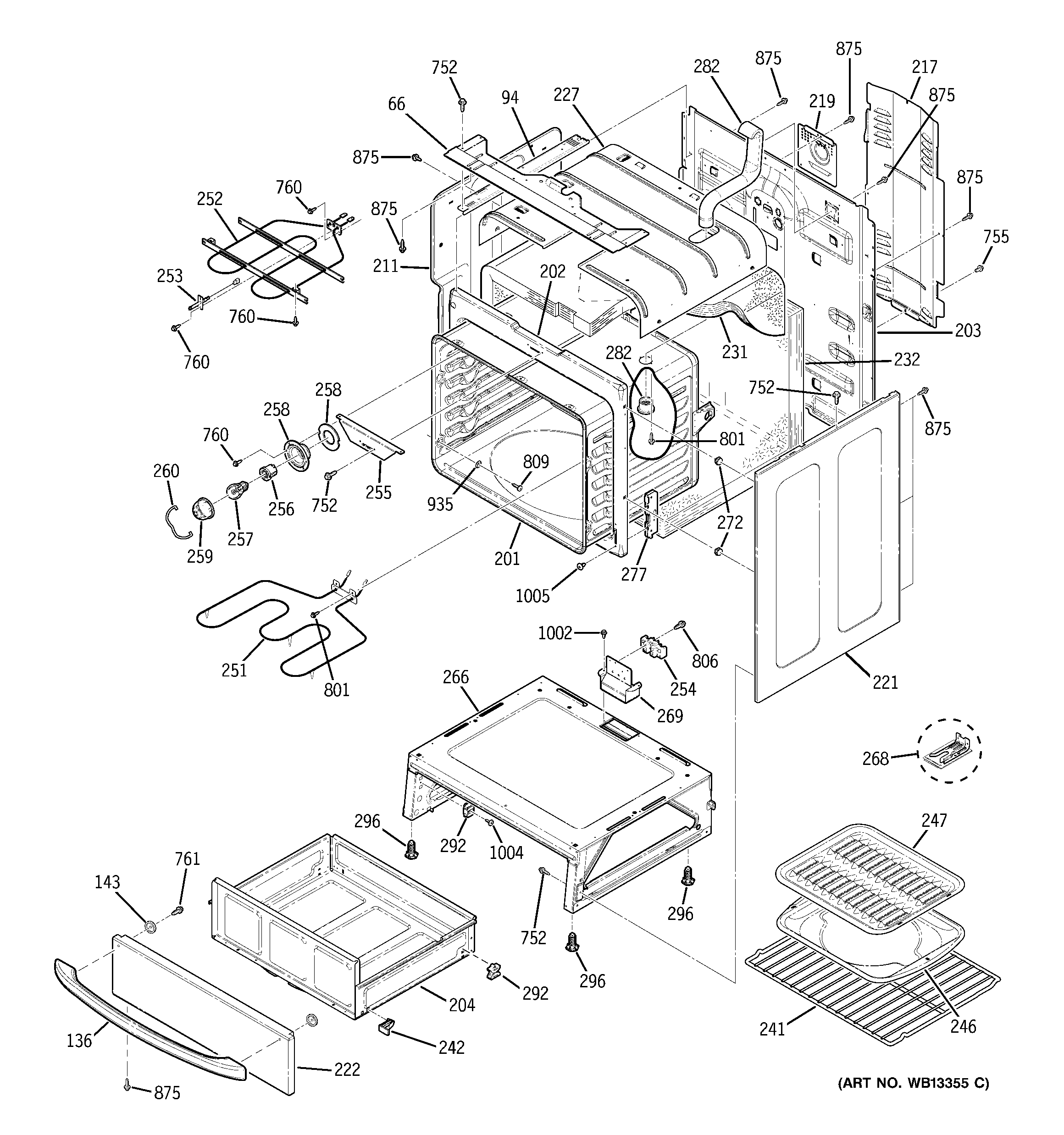 GE JBS55SJ1SS body parts diagram