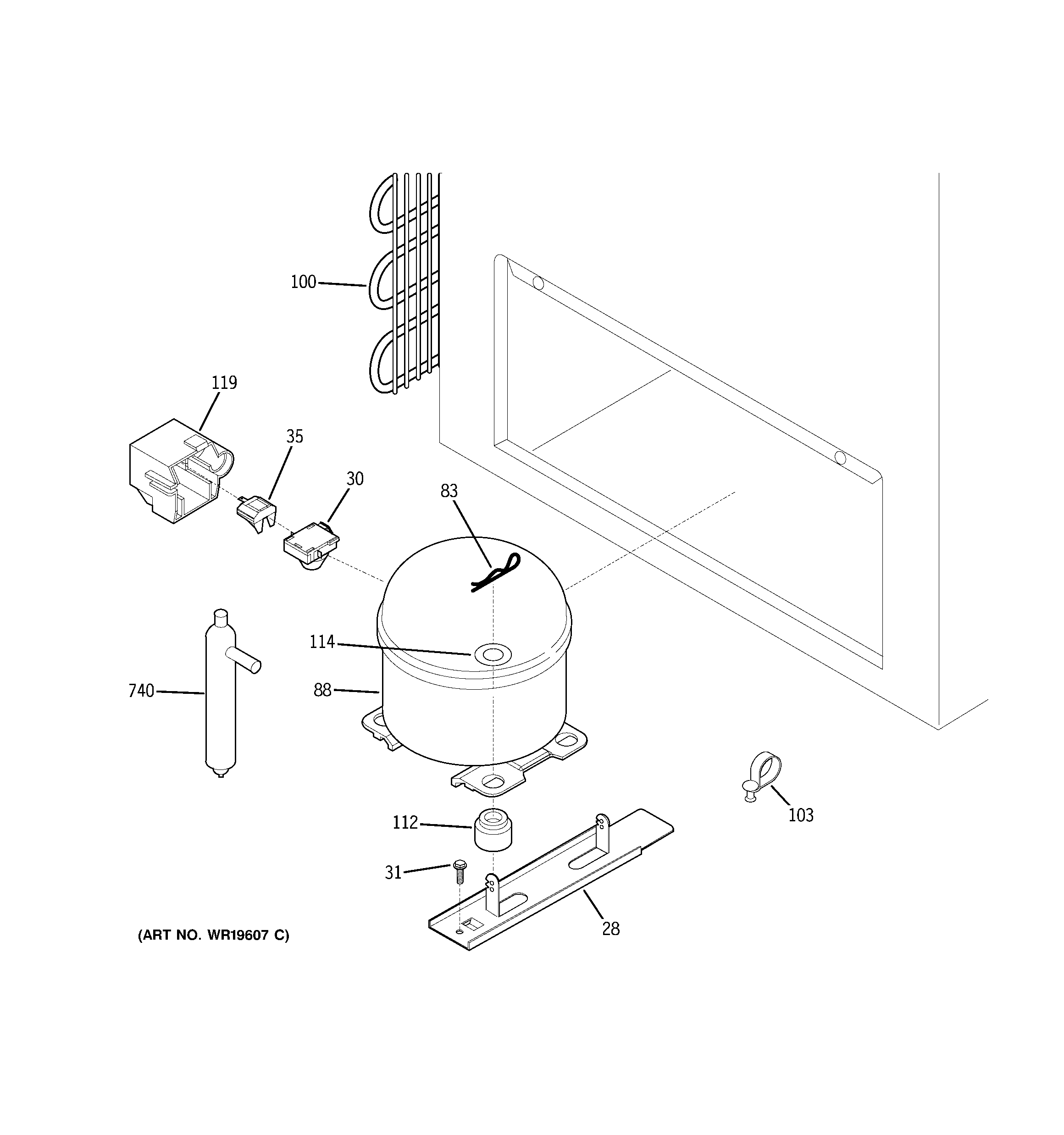 GE FCM15DPBWH unit parts diagram