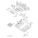 GE JGBP28BEH2WH control panel & cooktop diagram
