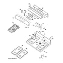 GE JGBP80CEH2CC control panel & cooktop diagram