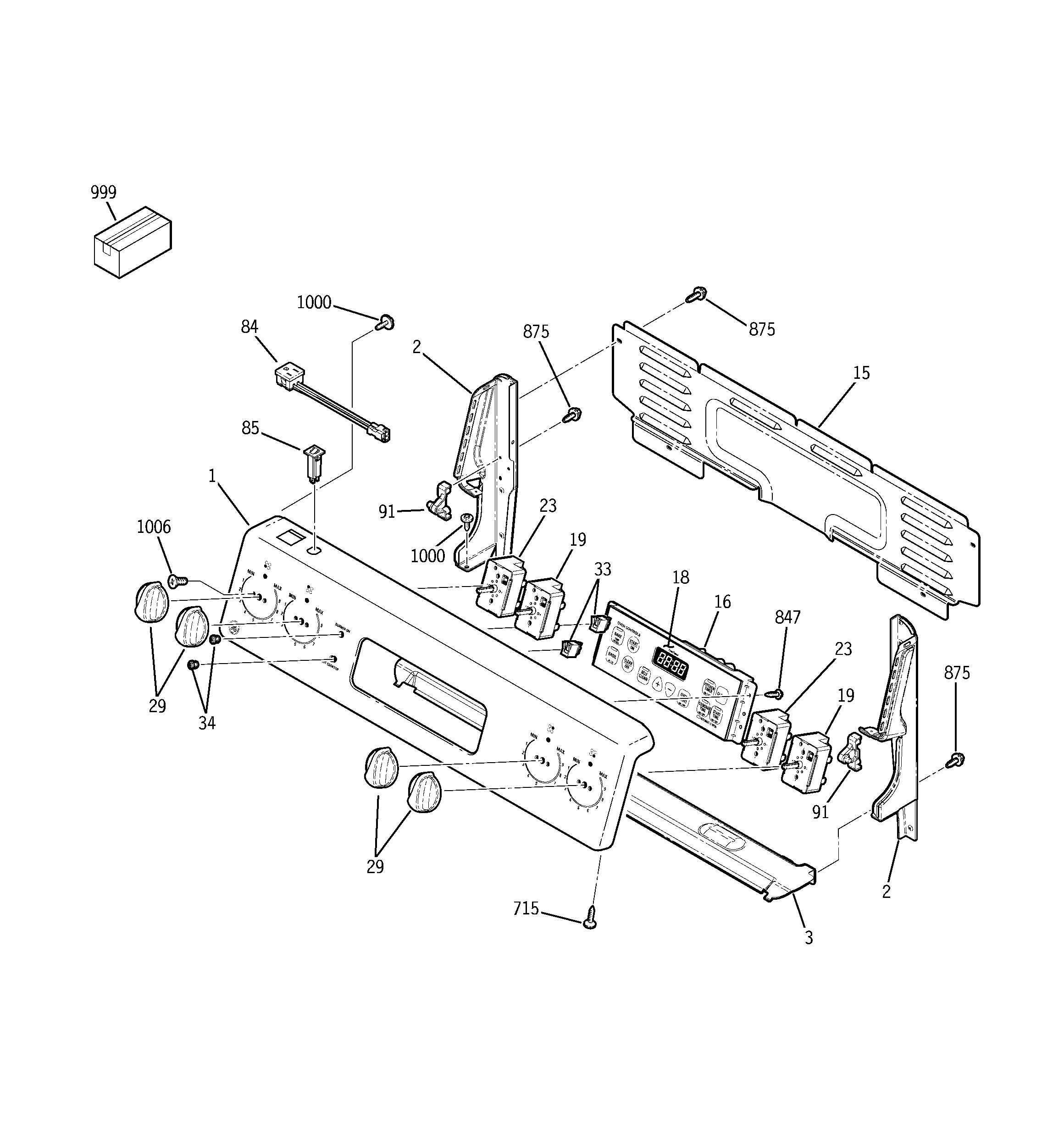 GE JCBP35SK4SS control panel diagram