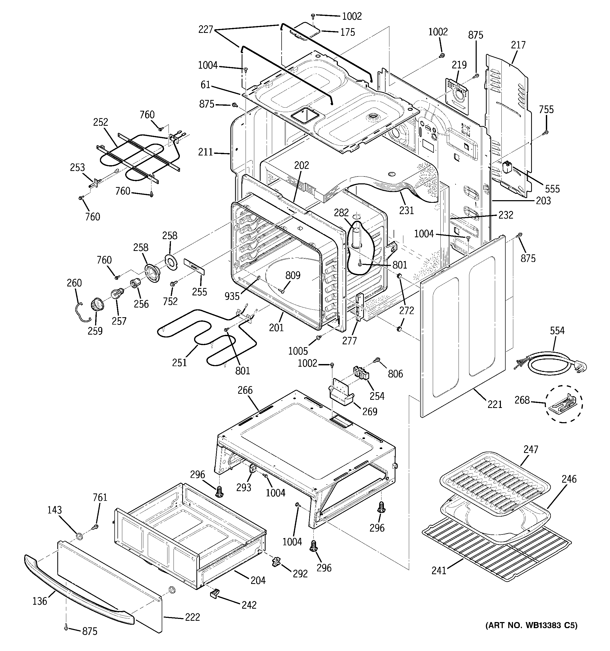 GE JCBP35SK4SS body parts diagram