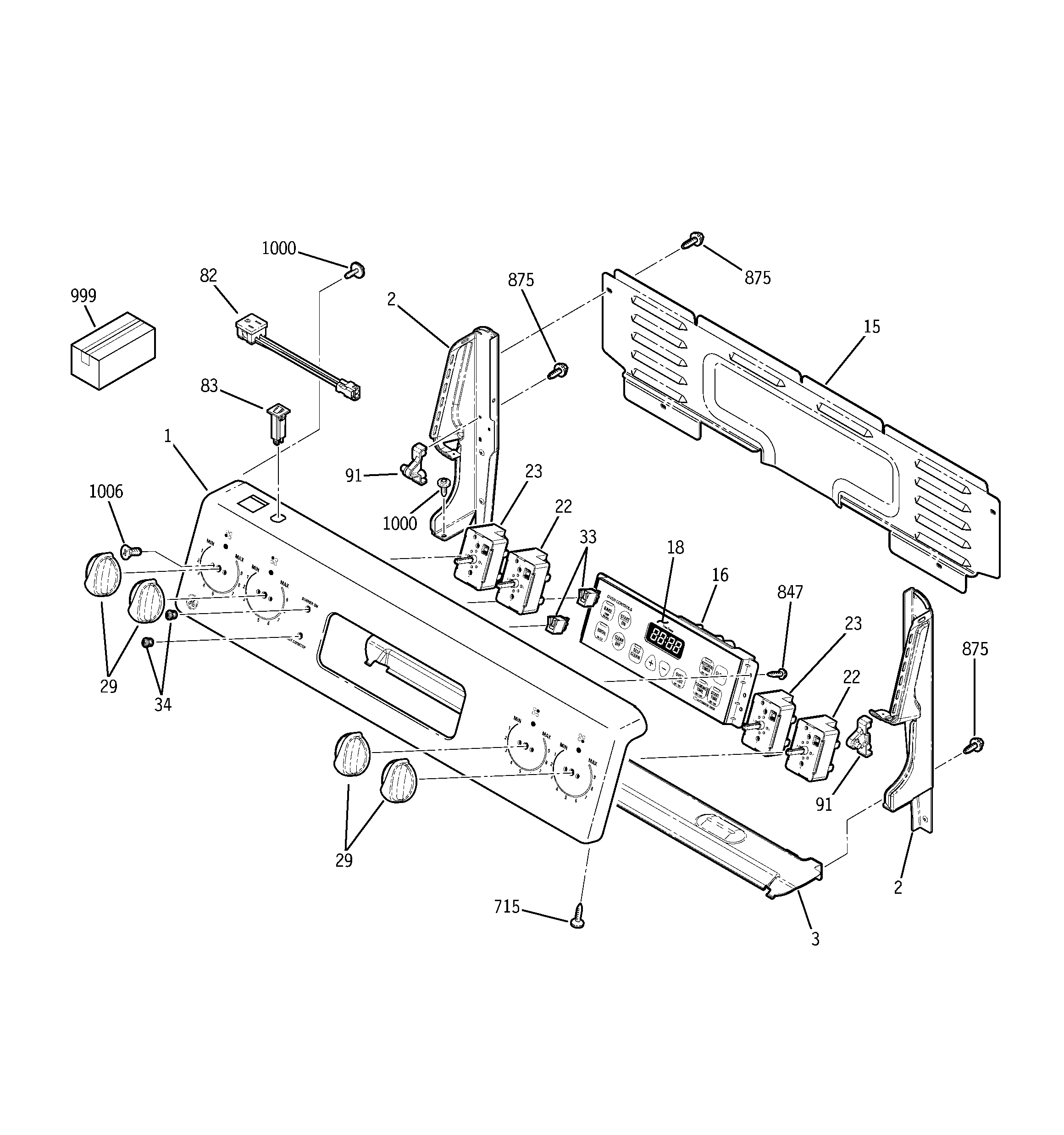 GE JCBP65MK4BS control panel diagram