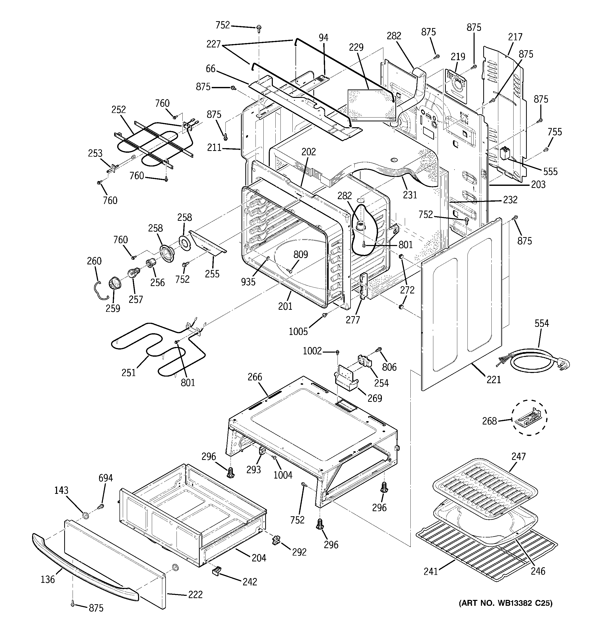 GE JCBP65MK4BS body parts diagram