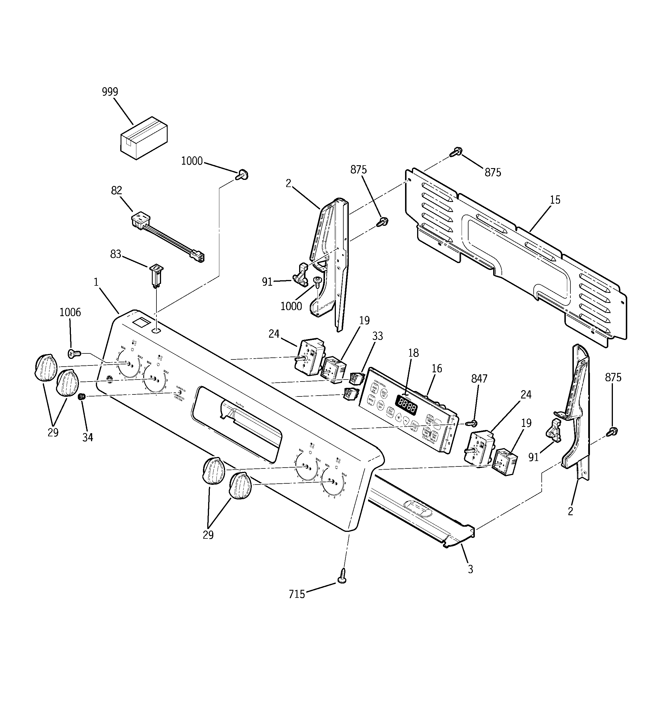 GE JCBP79SK3SS control panel diagram
