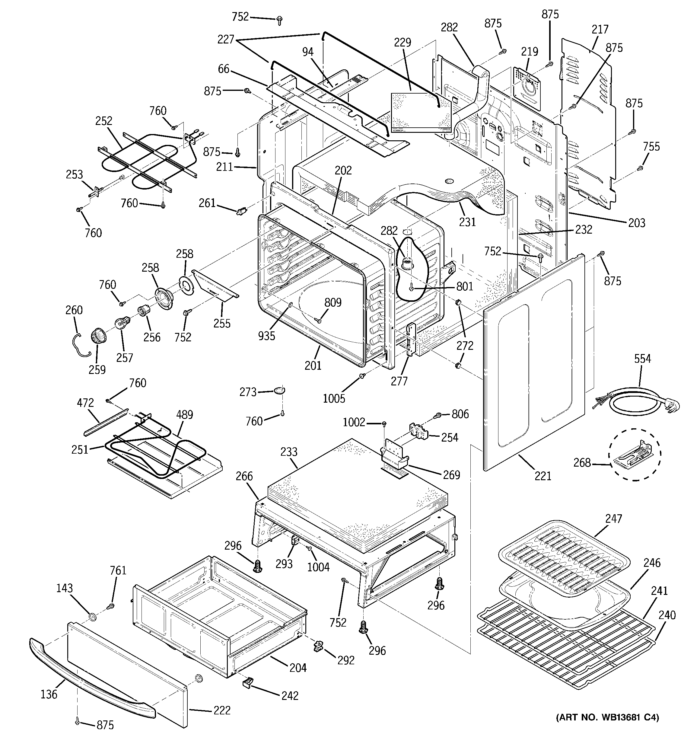 GE JCBP79SK3SS body parts diagram