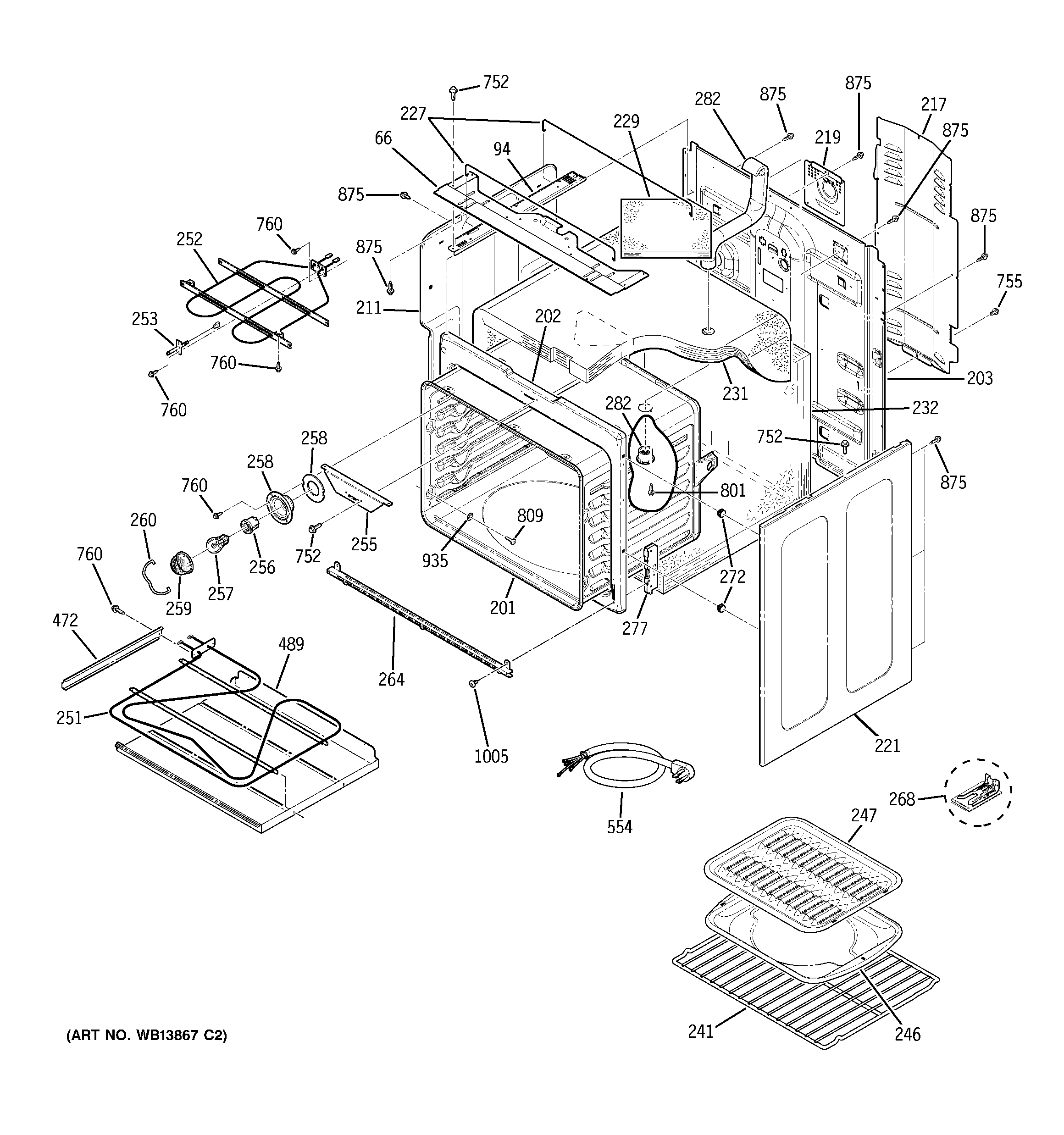 GE JCBP81SL2SS body parts diagram
