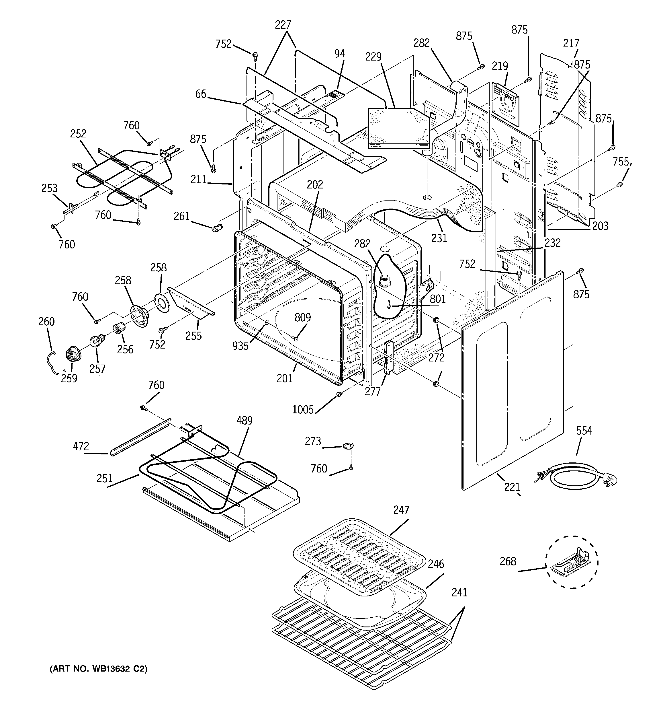 GE JCBP84SK4SS body parts diagram