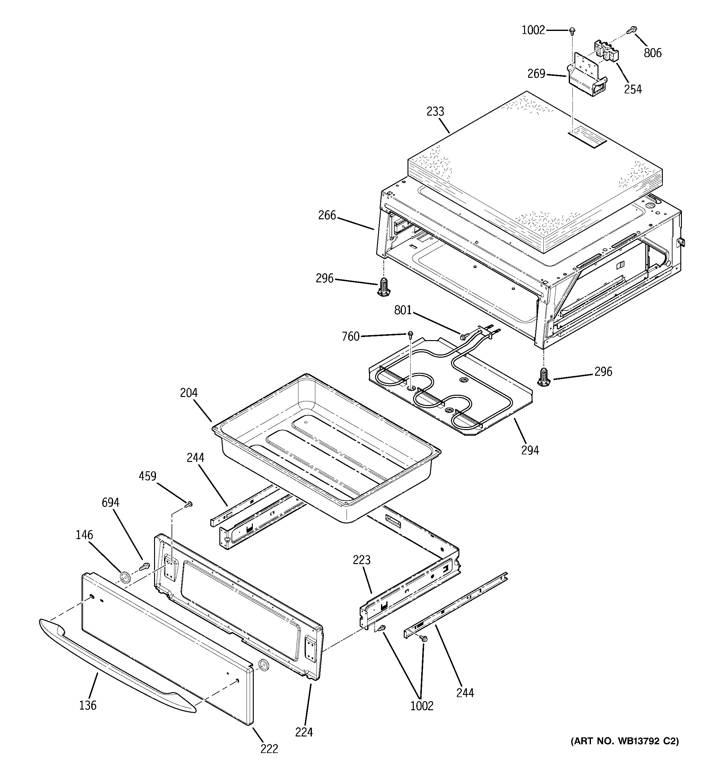 GE JCBP85SK4SS warming drawer diagram