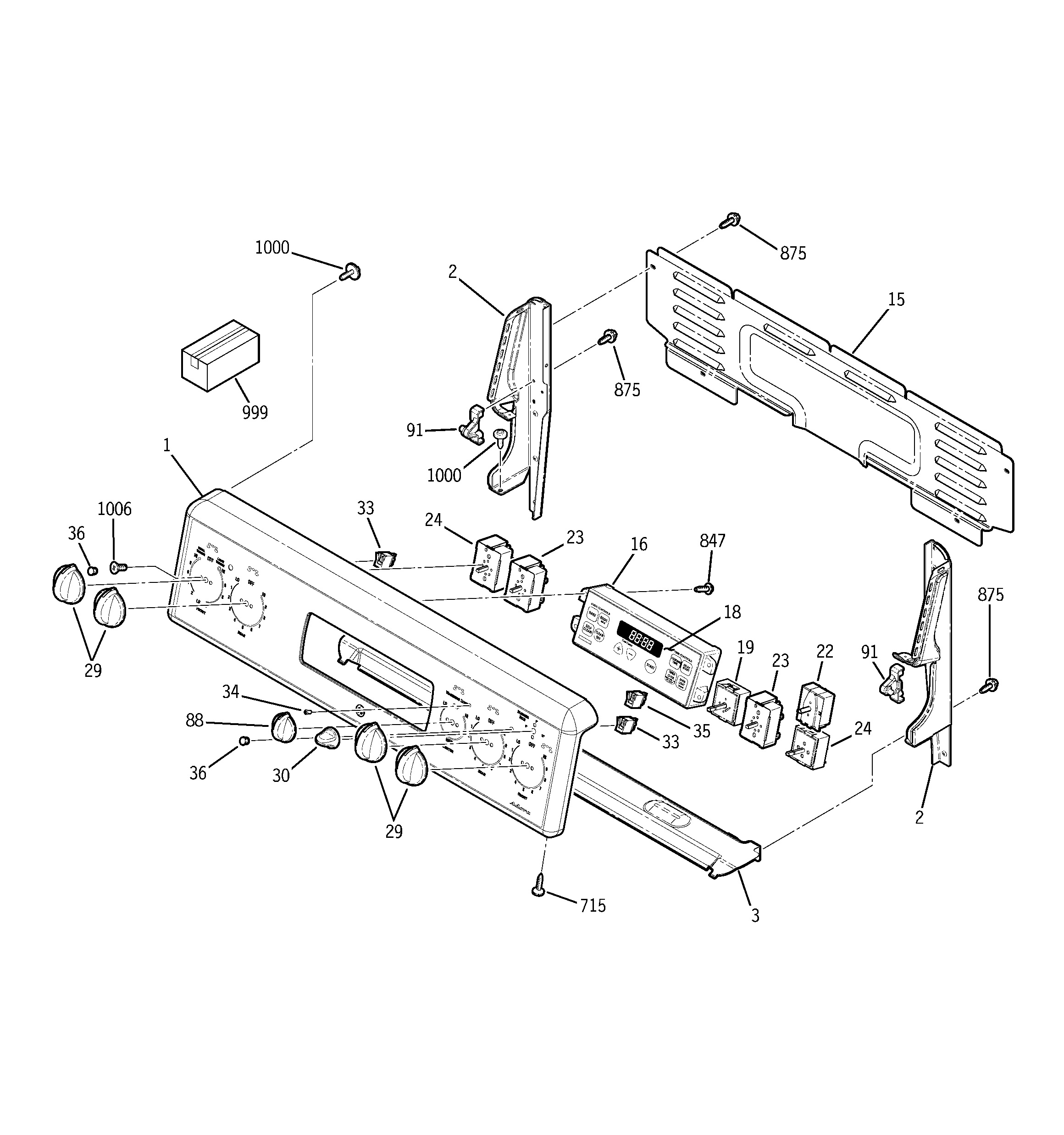 GE JBP83HK4BB control panel diagram