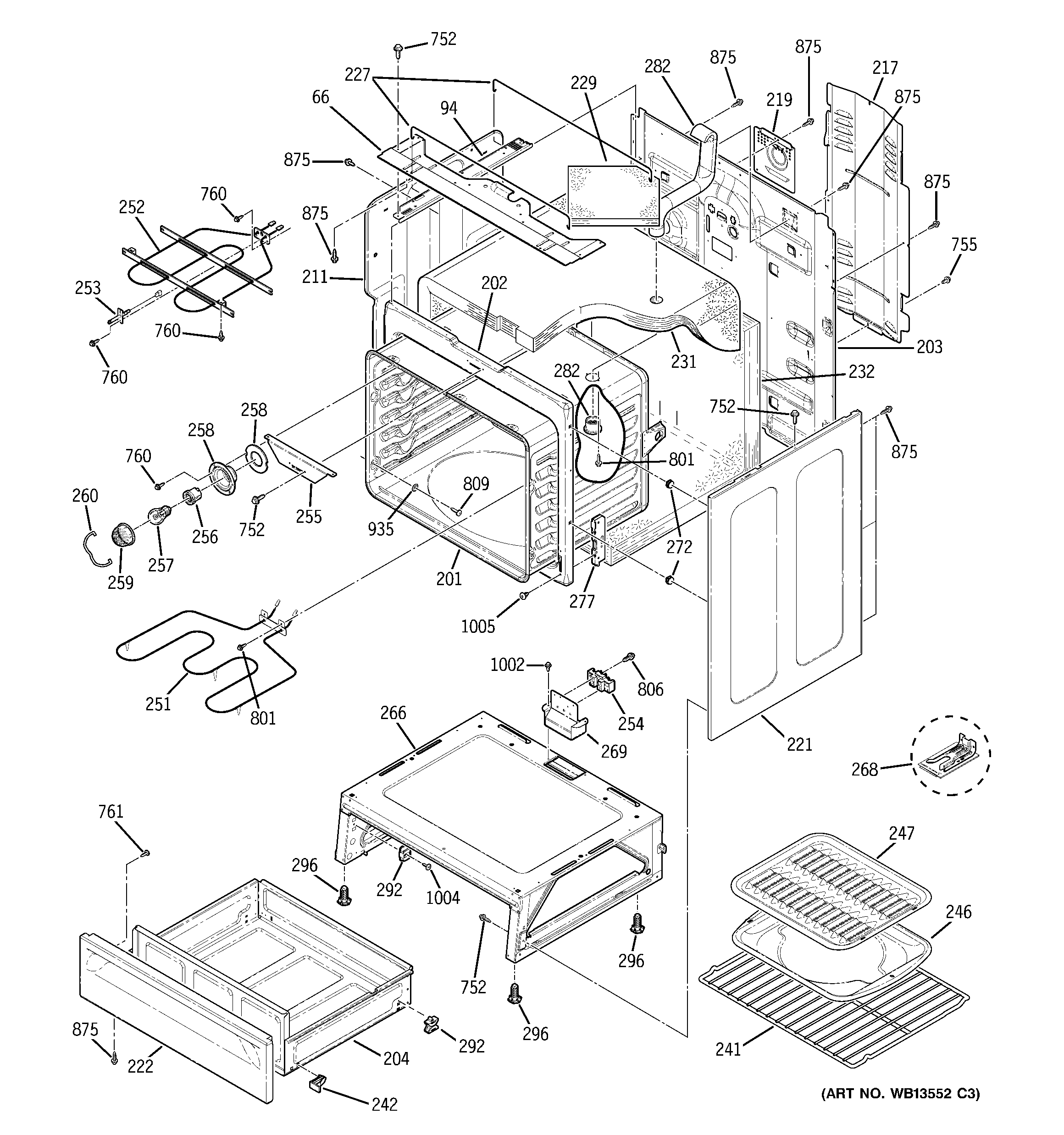 GE JBP83HK4BB body parts diagram