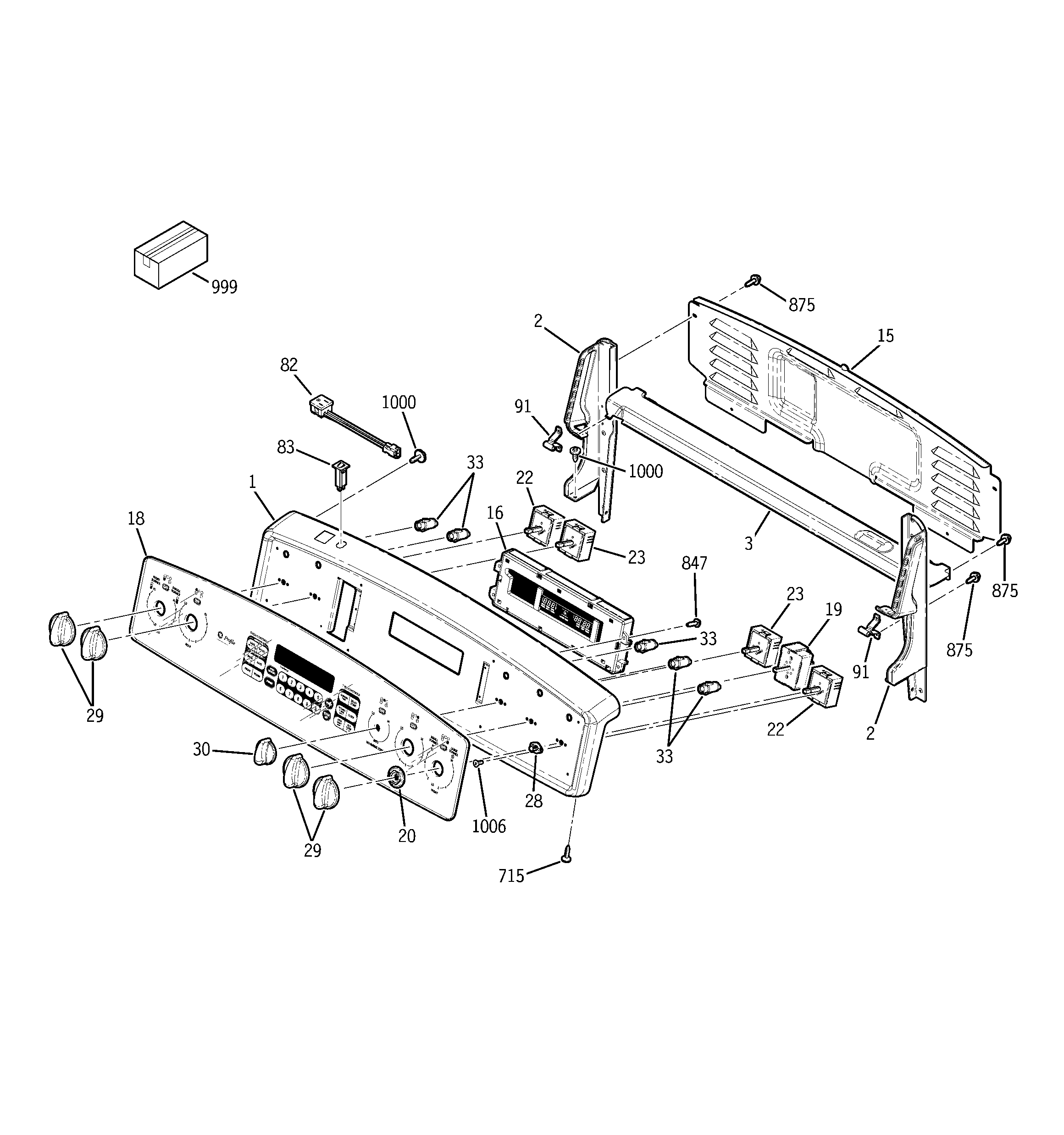 GE JCB909WK4WW control panel diagram