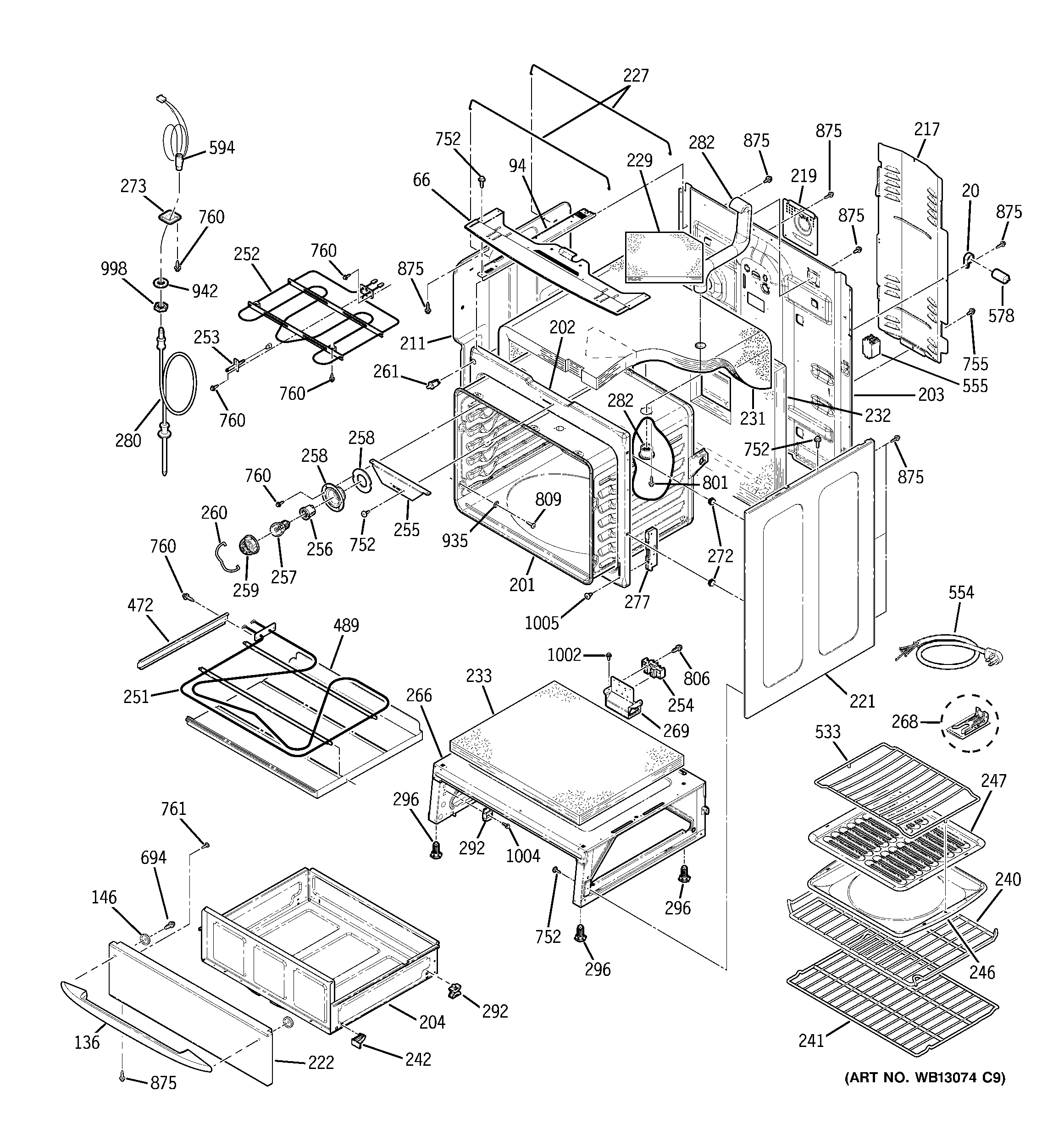 GE JCB909SL2SS body parts diagram