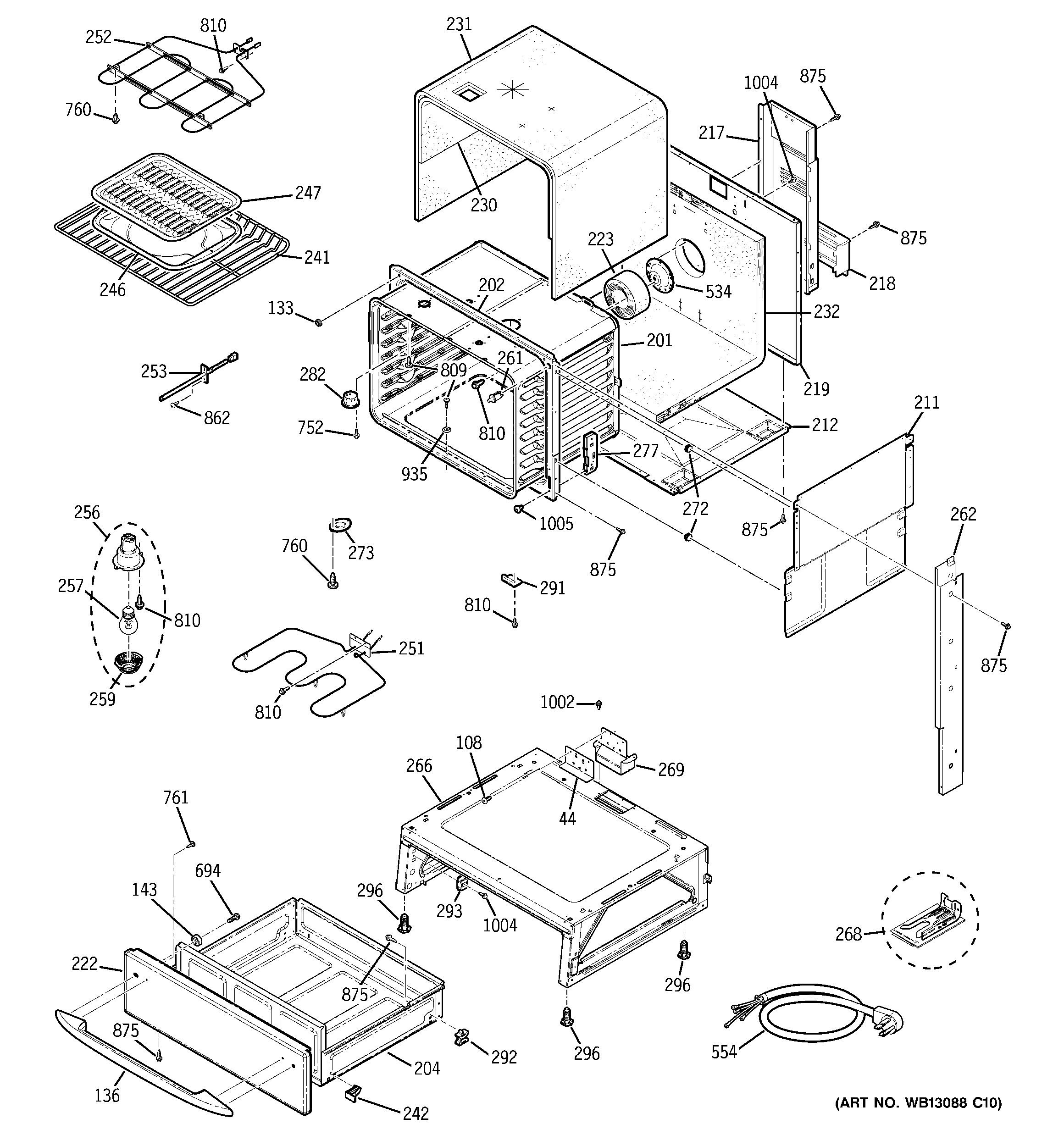 GE JCSP42SK3SS body parts diagram